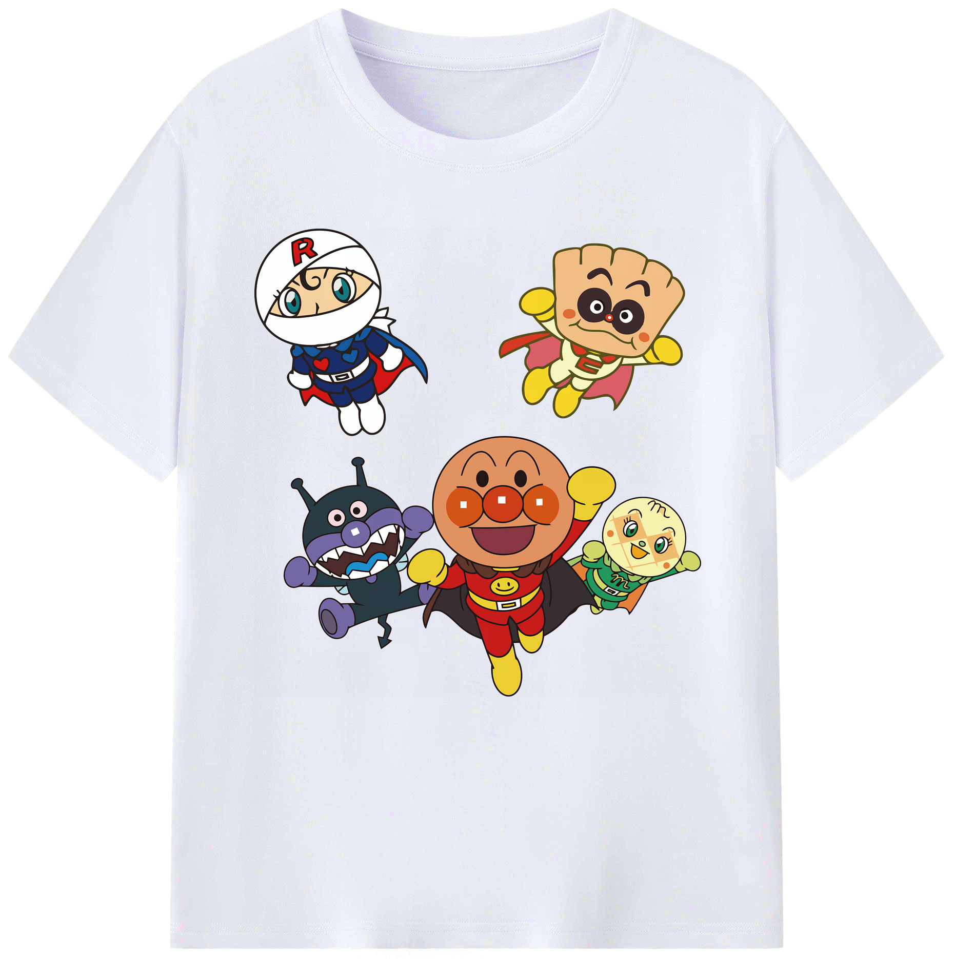 （画像用） アンパンマン Anpanman レディースカジュアルプリントTシャツ（綿100％）