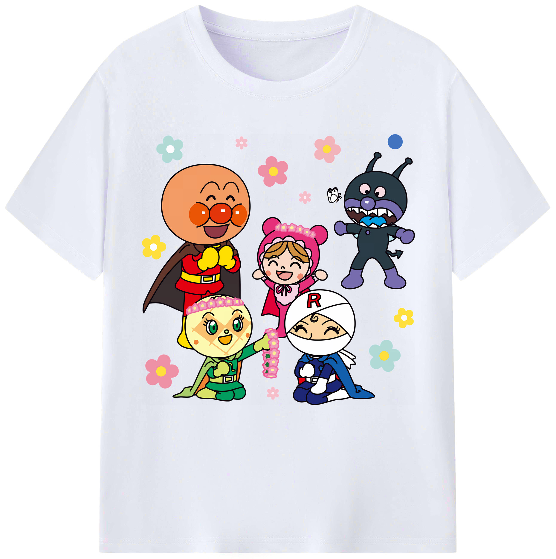 （画像用） アンパンマン Anpanman レディースカジュアルプリントTシャツ（綿100％）