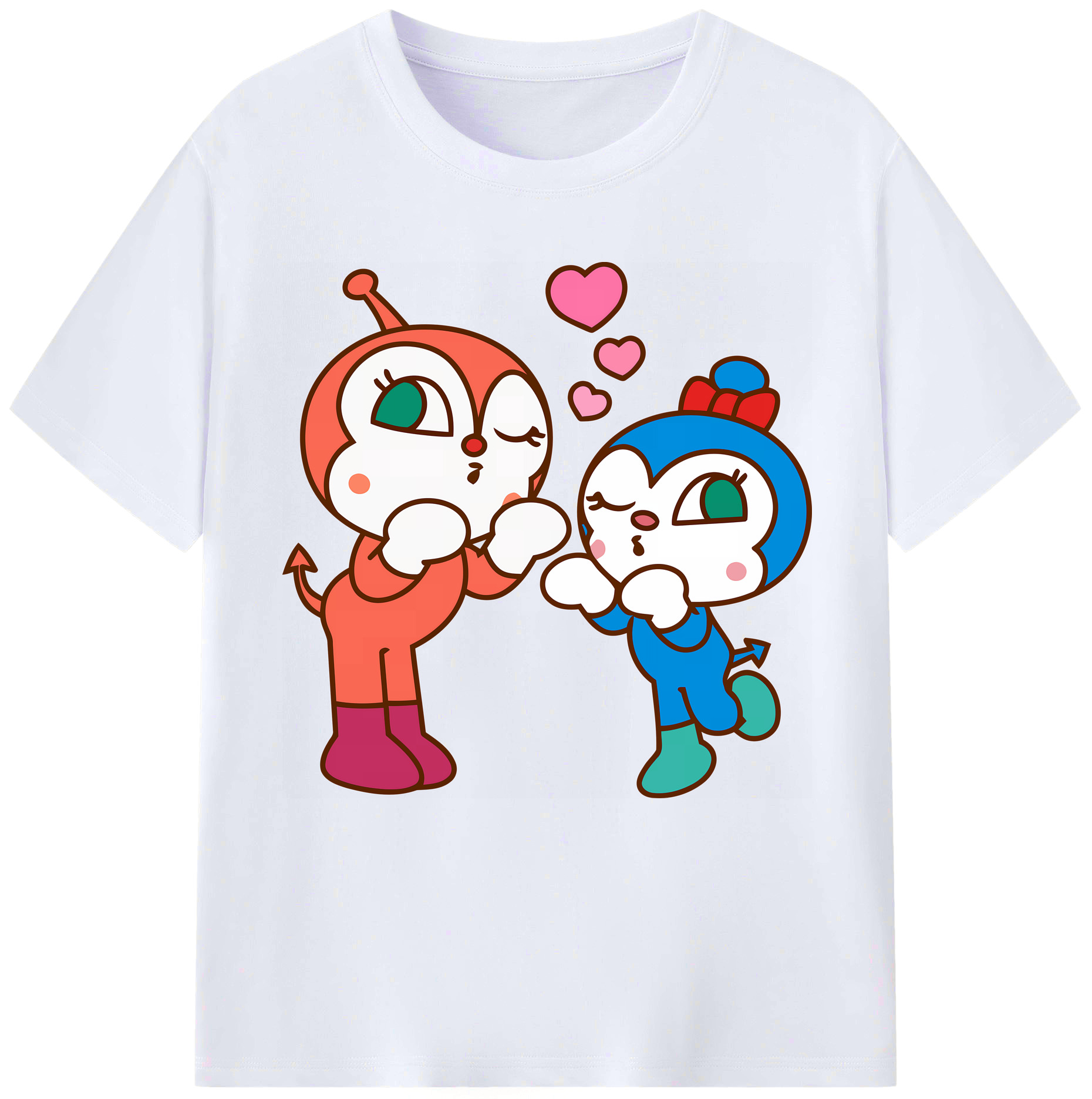 （画像用） アンパンマン Anpanman レディースカジュアルプリントTシャツ（綿100％）