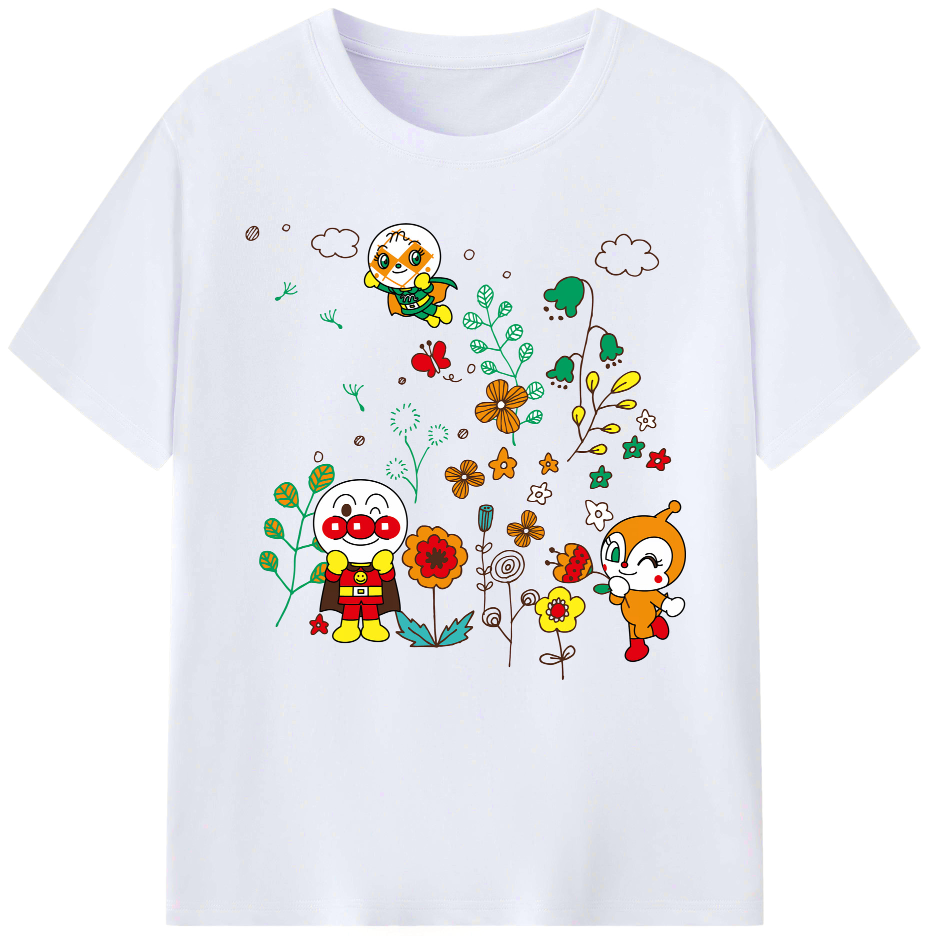 （画像用） アンパンマン Anpanman レディースカジュアルプリントTシャツ（綿100％）