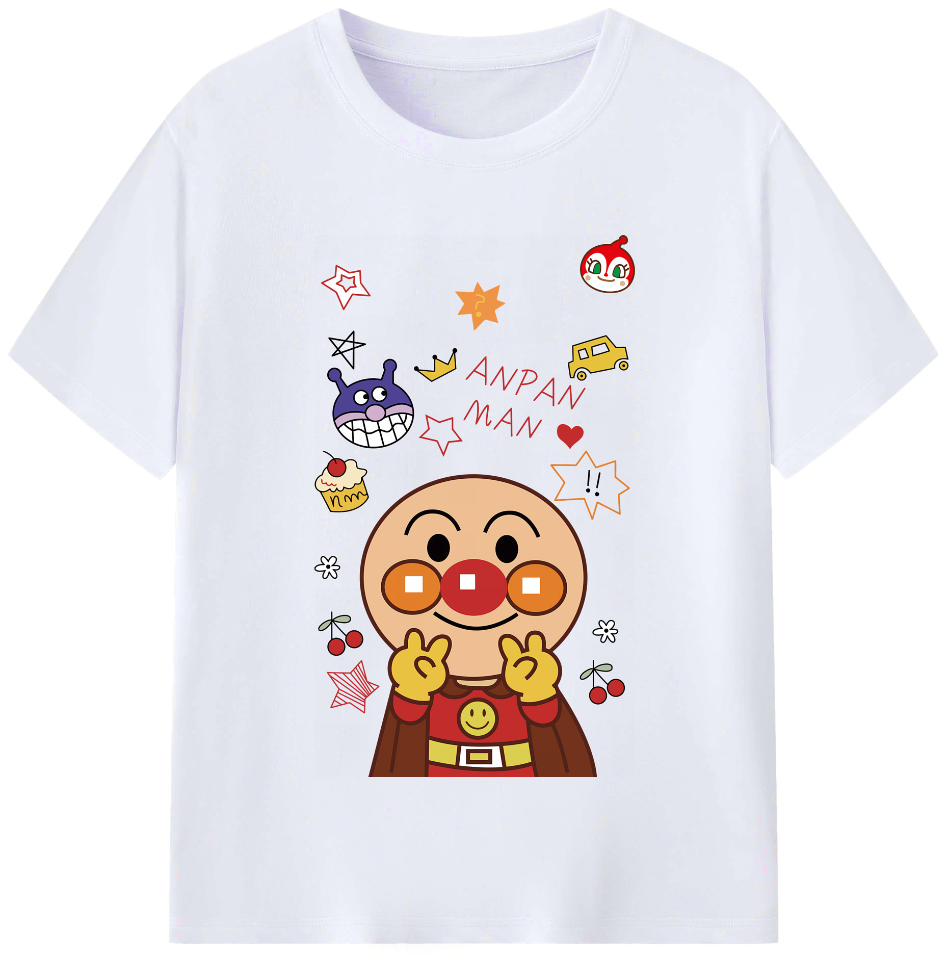 （画像用） アンパンマン Anpanman レディースカジュアルプリントTシャツ（綿100％）
