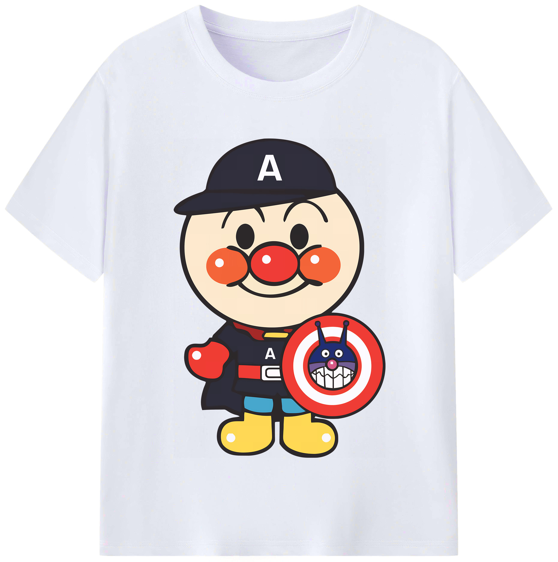 （画像用） アンパンマン Anpanman レディースカジュアルプリントTシャツ（綿100％）