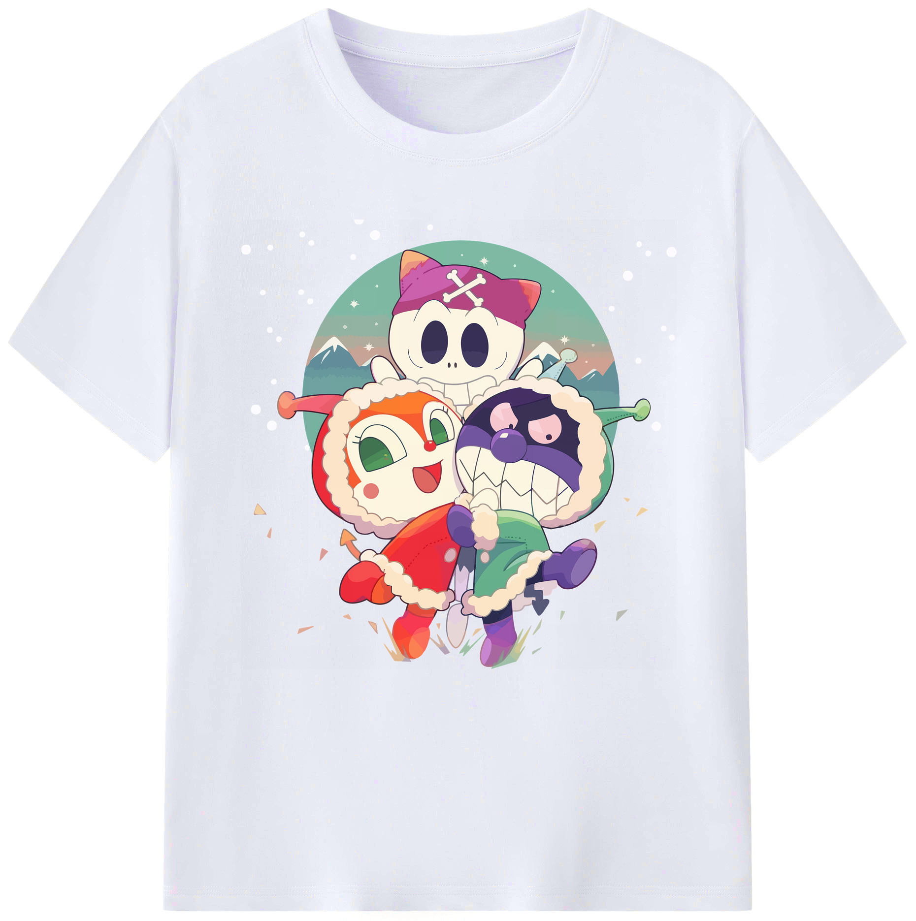 （画像用） アンパンマン Anpanman レディースカジュアルプリントTシャツ（綿100％）
