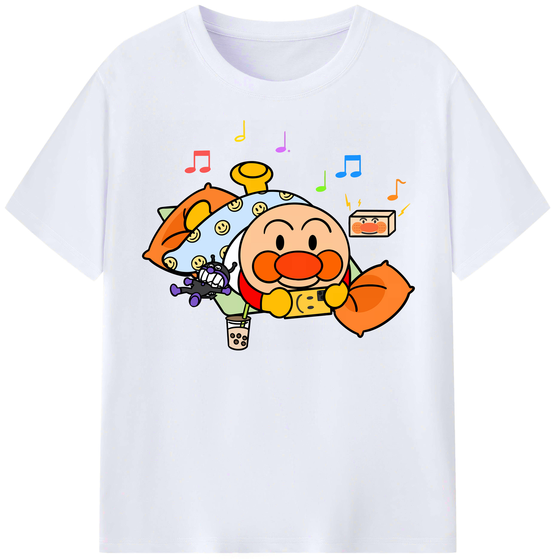（画像用） アンパンマン Anpanman レディースカジュアルプリントTシャツ（綿100％）