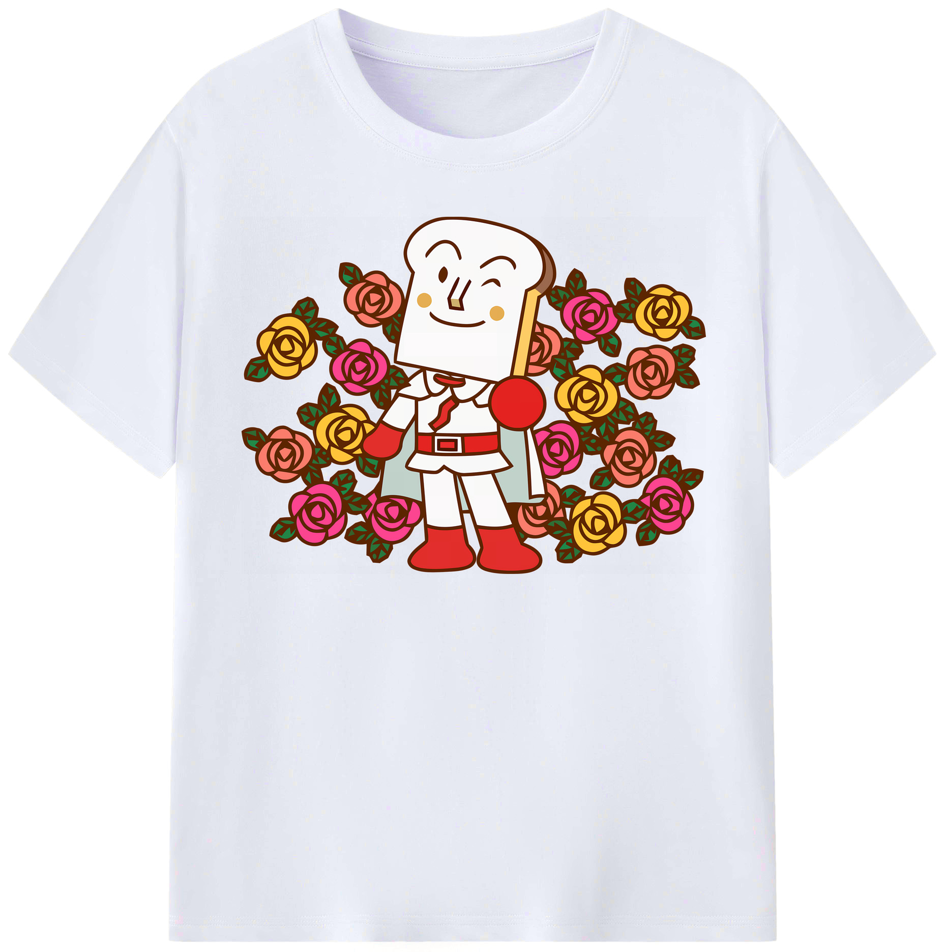 （画像用） アンパンマン Anpanman レディースカジュアルプリントTシャツ（綿100％）