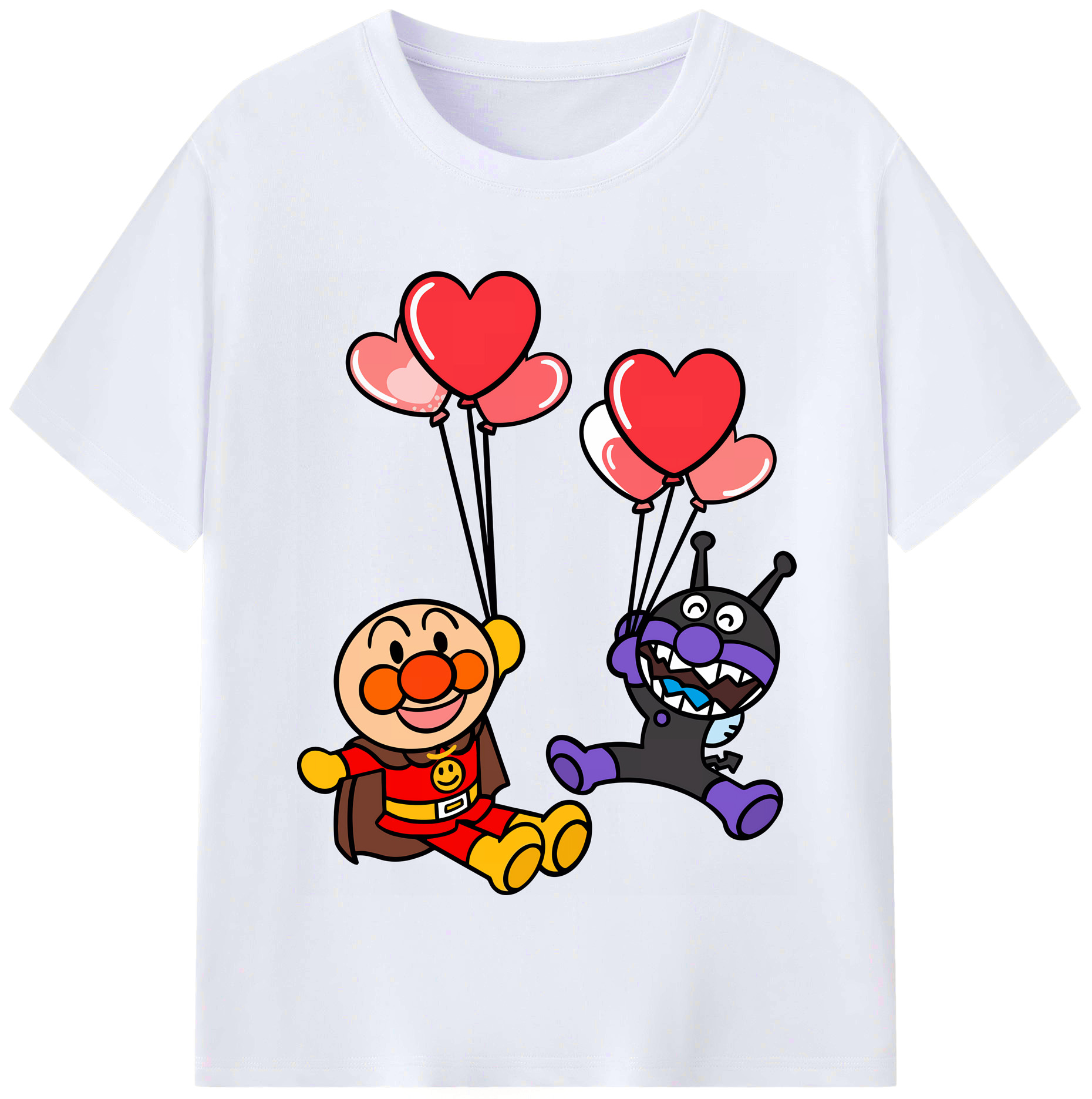 （画像用） アンパンマン Anpanman レディースカジュアルプリントTシャツ（綿100％）