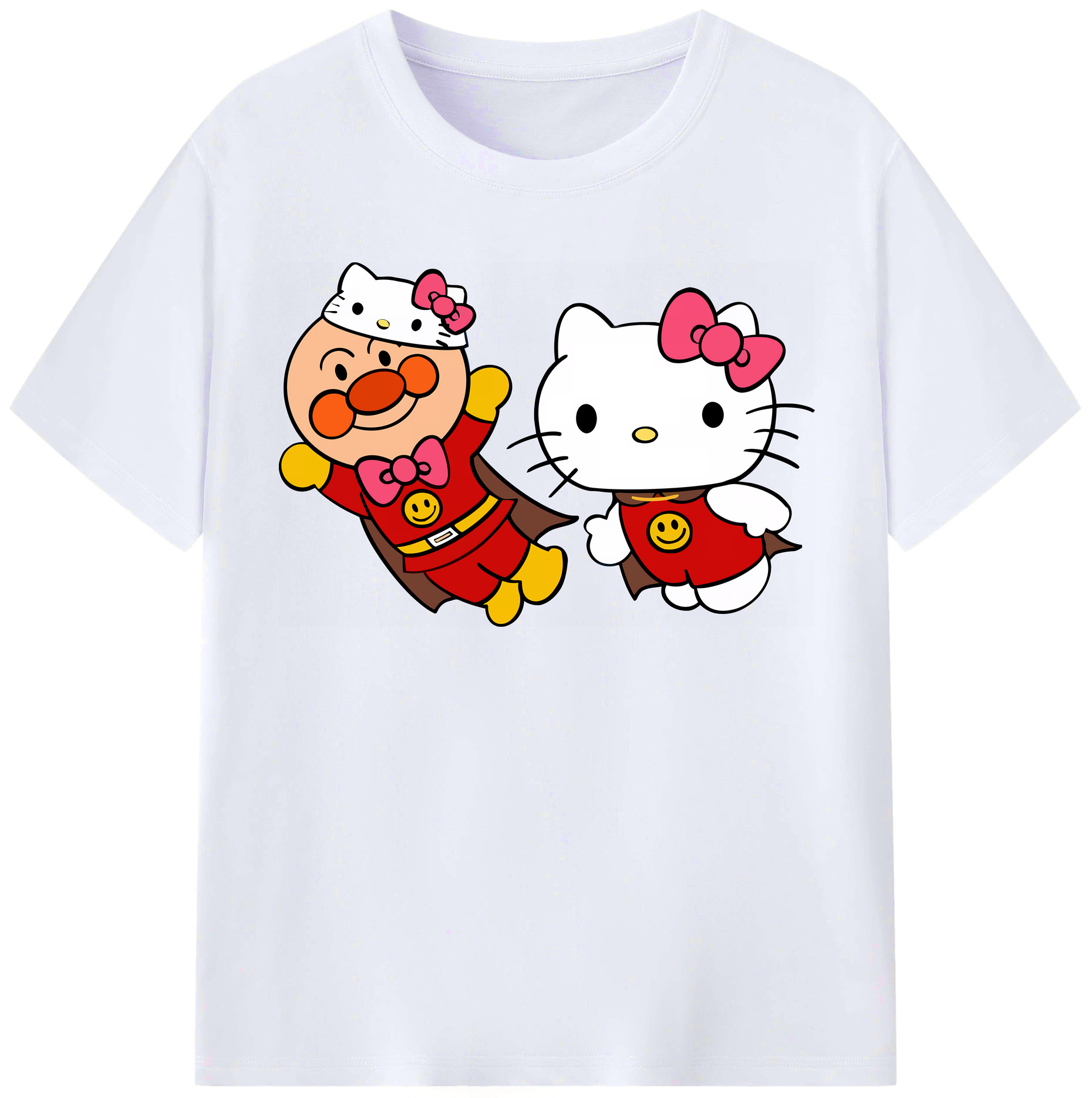 （画像用） アンパンマン Anpanman レディースカジュアルプリントTシャツ（綿100％）