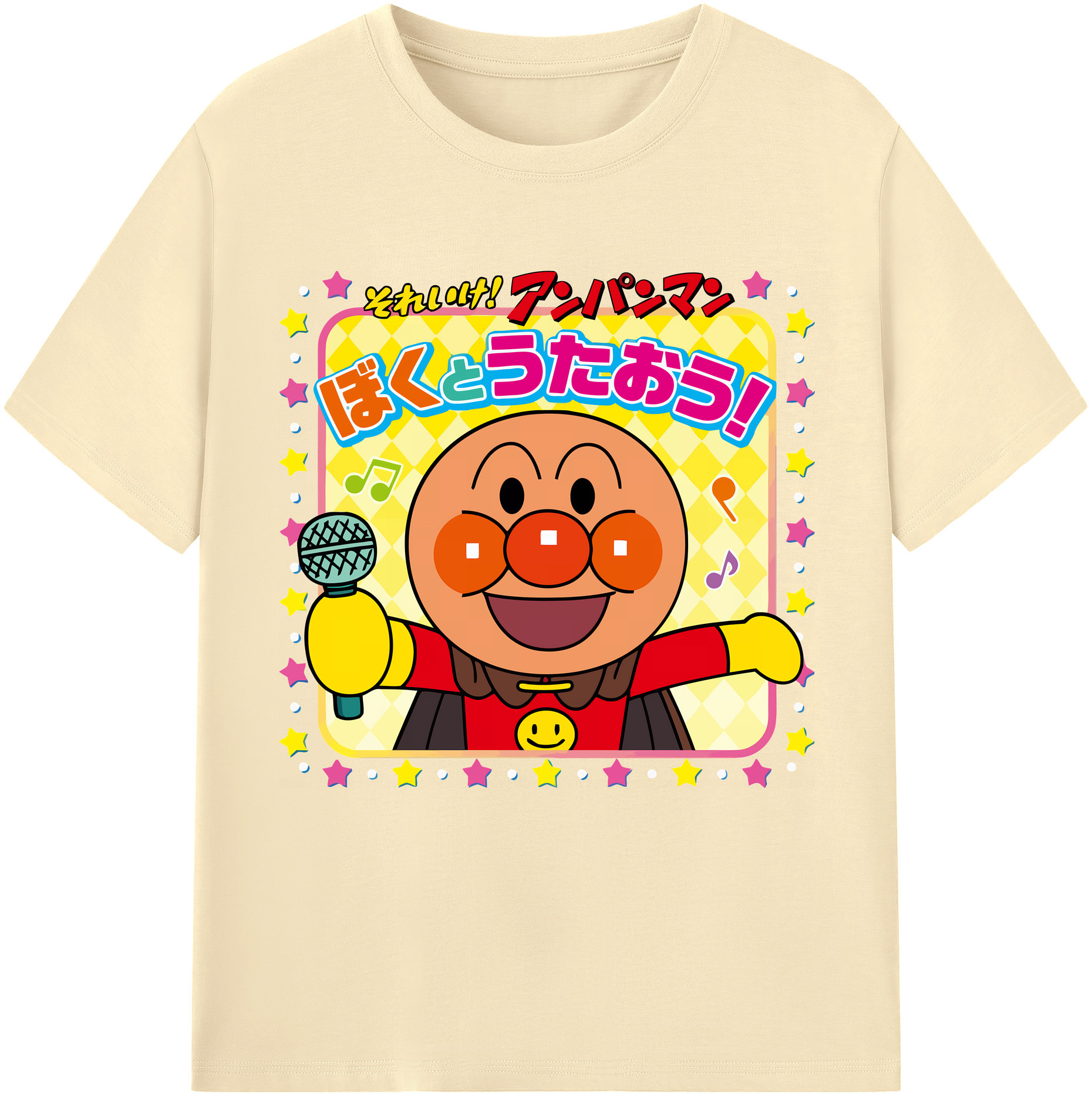（画像用） アンパンマン Anpanman 綿100％半袖Tシャツ（フロントプリント）