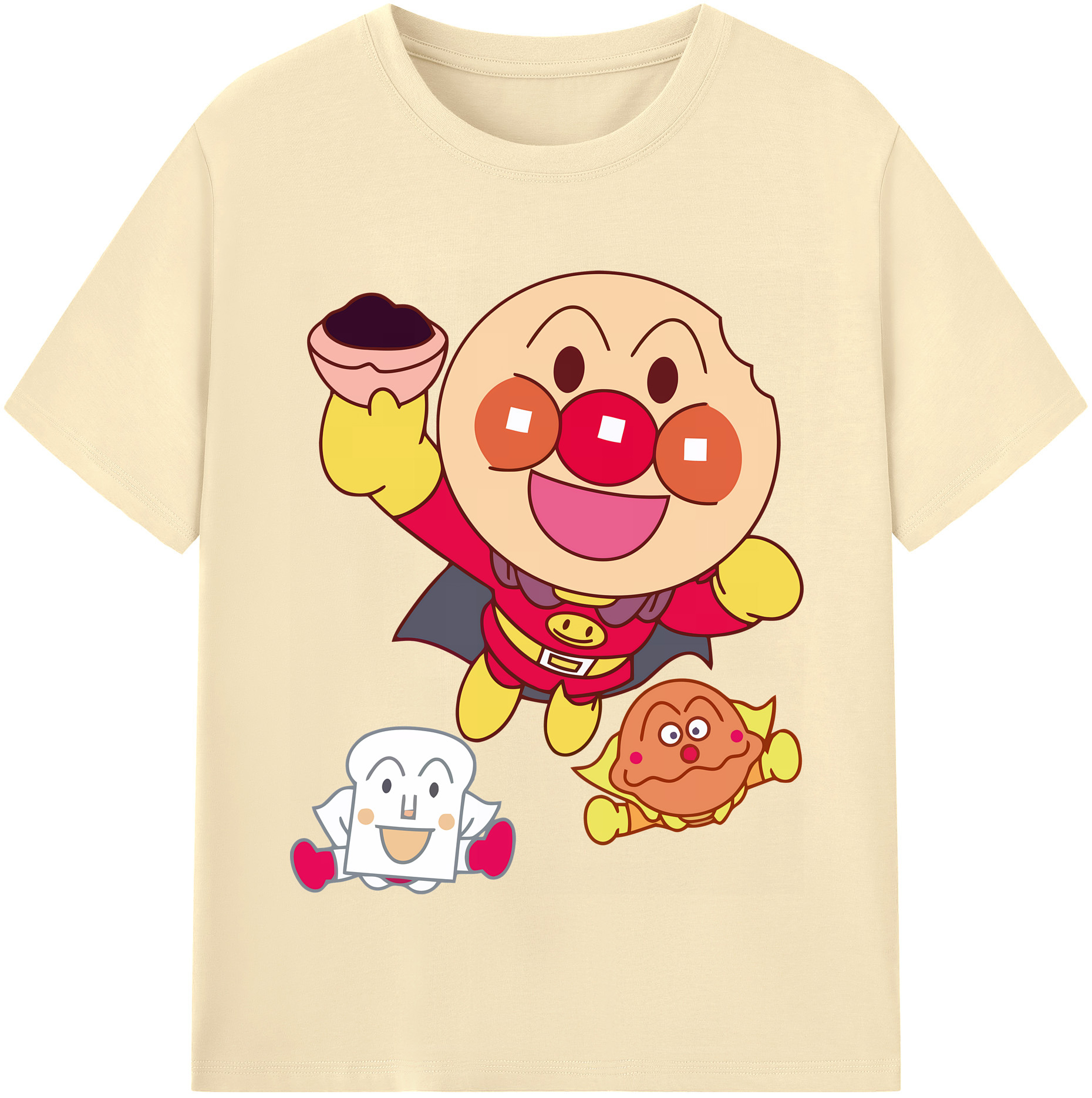 （画像用） アンパンマン Anpanman 綿100％半袖Tシャツ（フロントプリント）