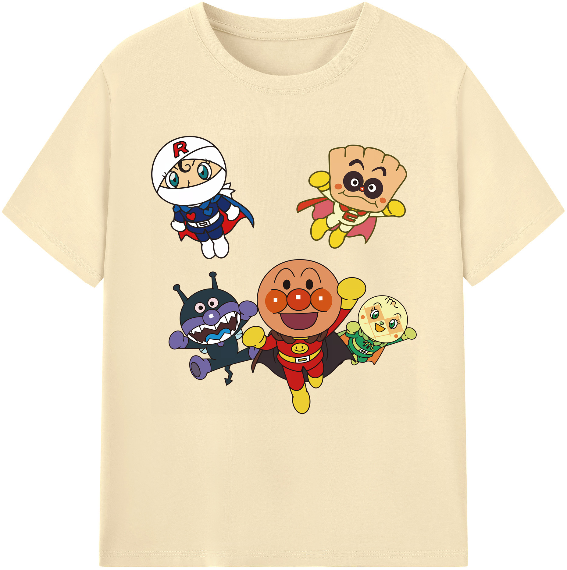 （画像用） アンパンマン Anpanman 綿100％半袖Tシャツ（フロントプリント）