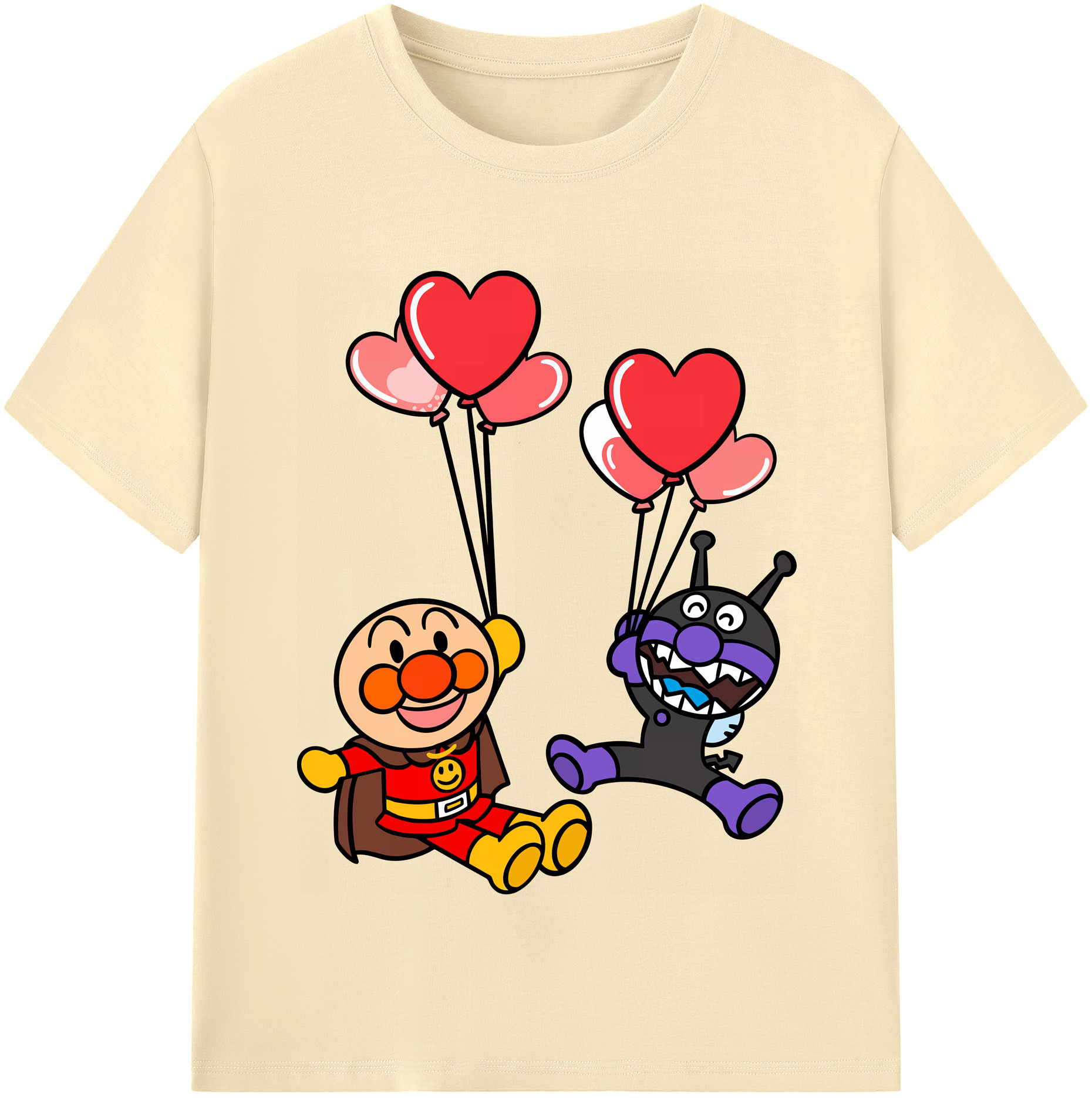 （画像用） アンパンマン Anpanman 綿100％半袖Tシャツ（フロントプリント）