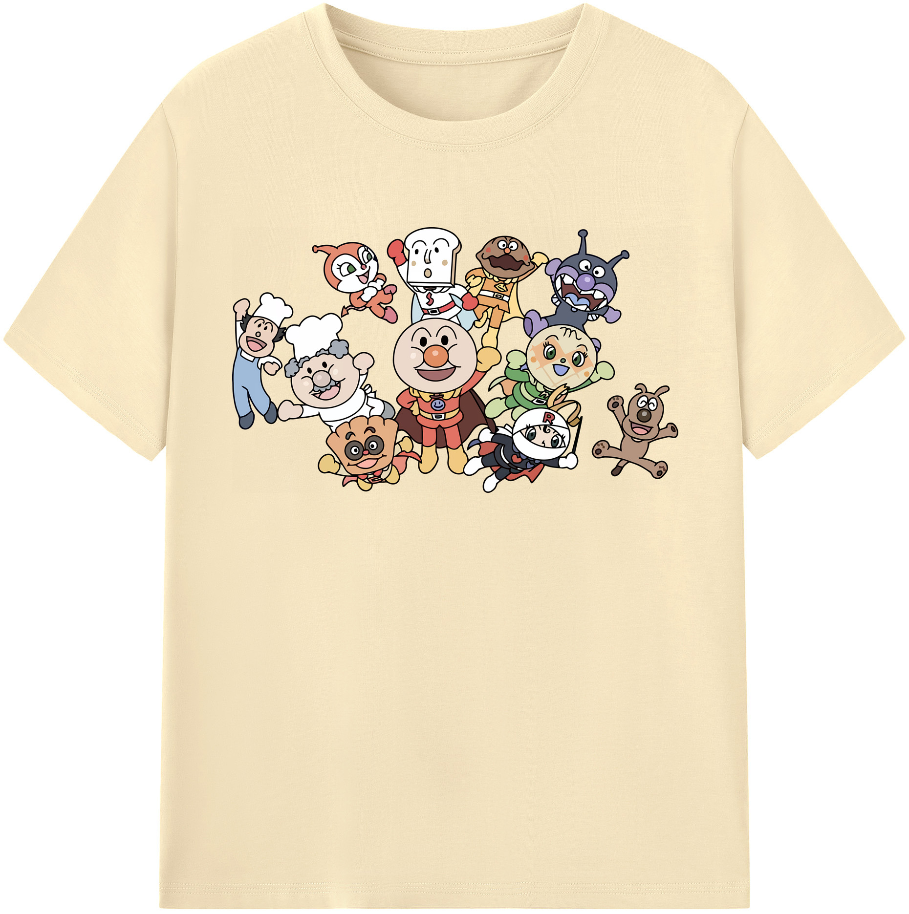 （画像用） アンパンマン Anpanman 綿100％半袖Tシャツ（フロントプリント）