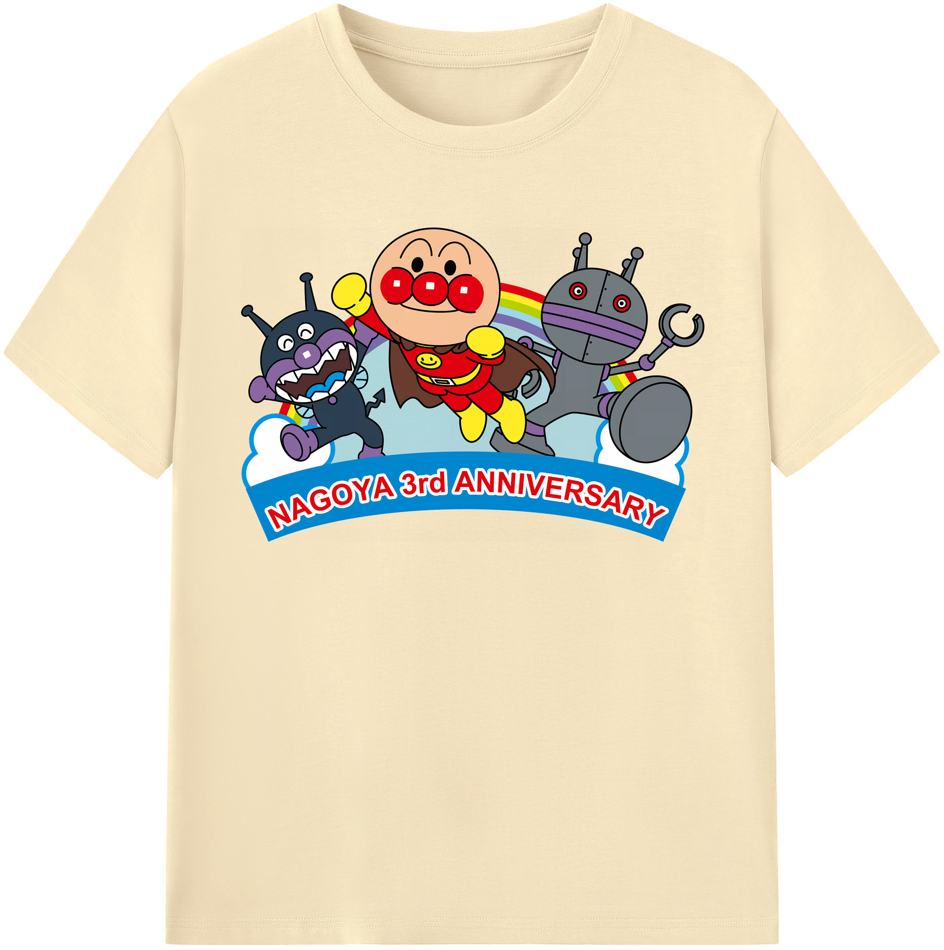 （画像用） アンパンマン Anpanman 綿100％半袖Tシャツ（フロントプリント）