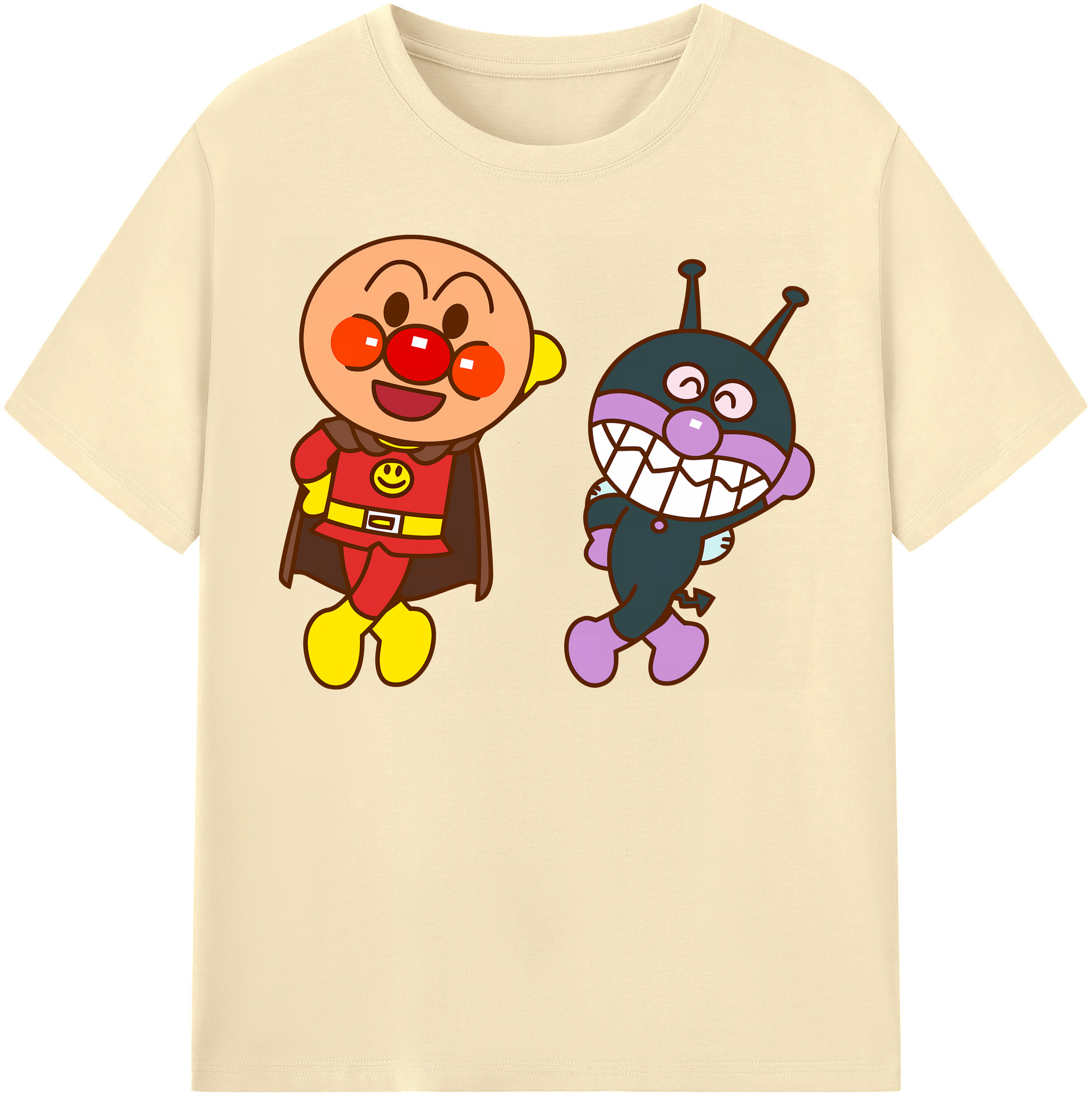 （画像用） アンパンマン Anpanman 綿100％半袖Tシャツ（フロントプリント）