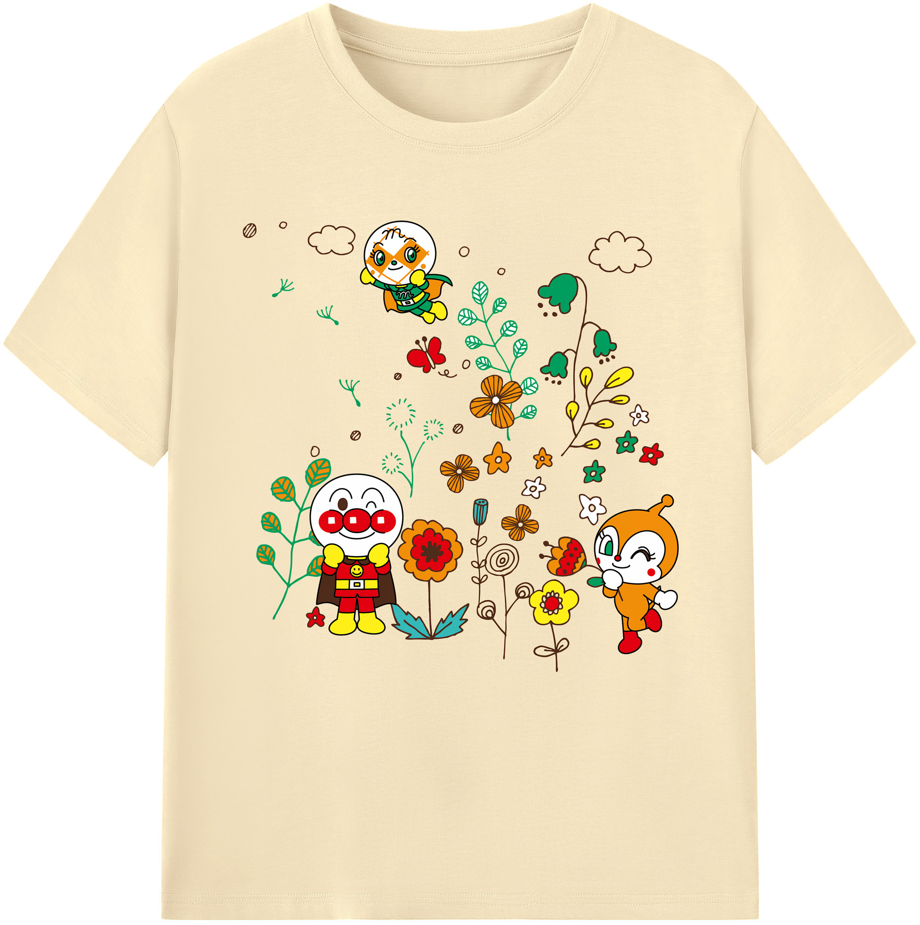 （画像用） アンパンマン Anpanman 綿100％半袖Tシャツ（フロントプリント）