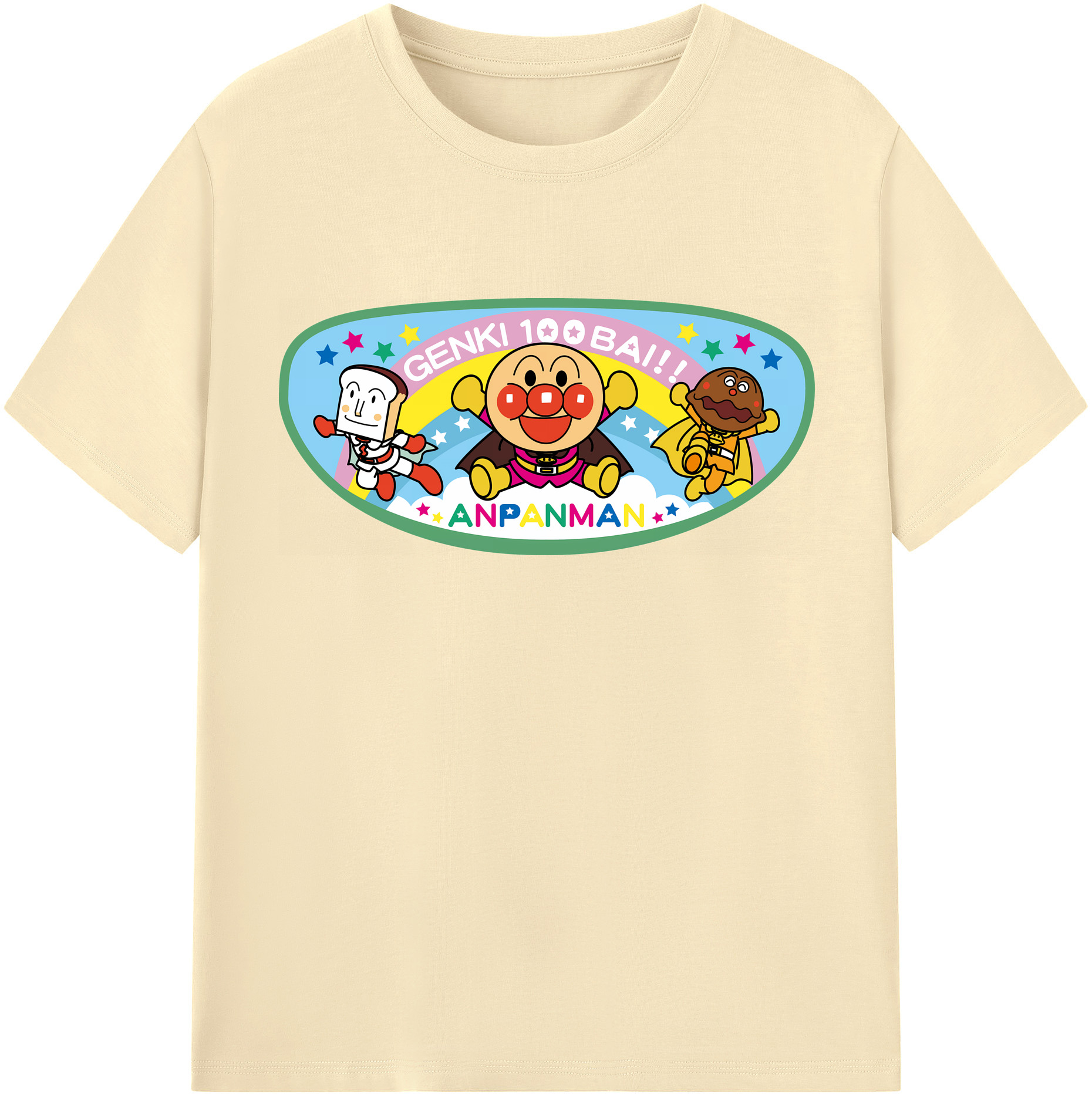 （画像用） アンパンマン Anpanman 綿100％半袖Tシャツ（フロントプリント）