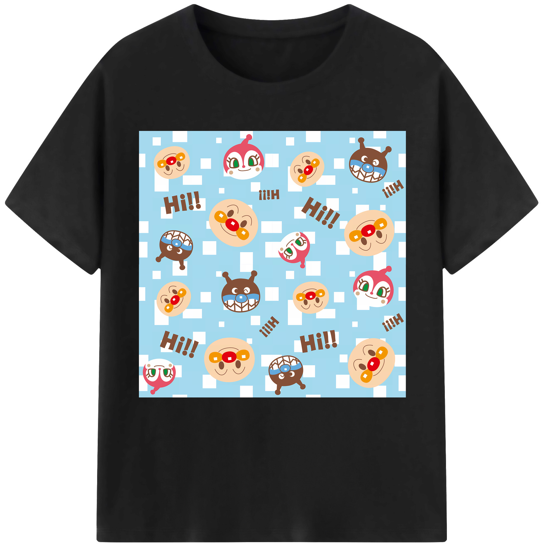 （画像用） アンパンマン Anpanman 綿100％半袖Tシャツ（フロントプリント）
