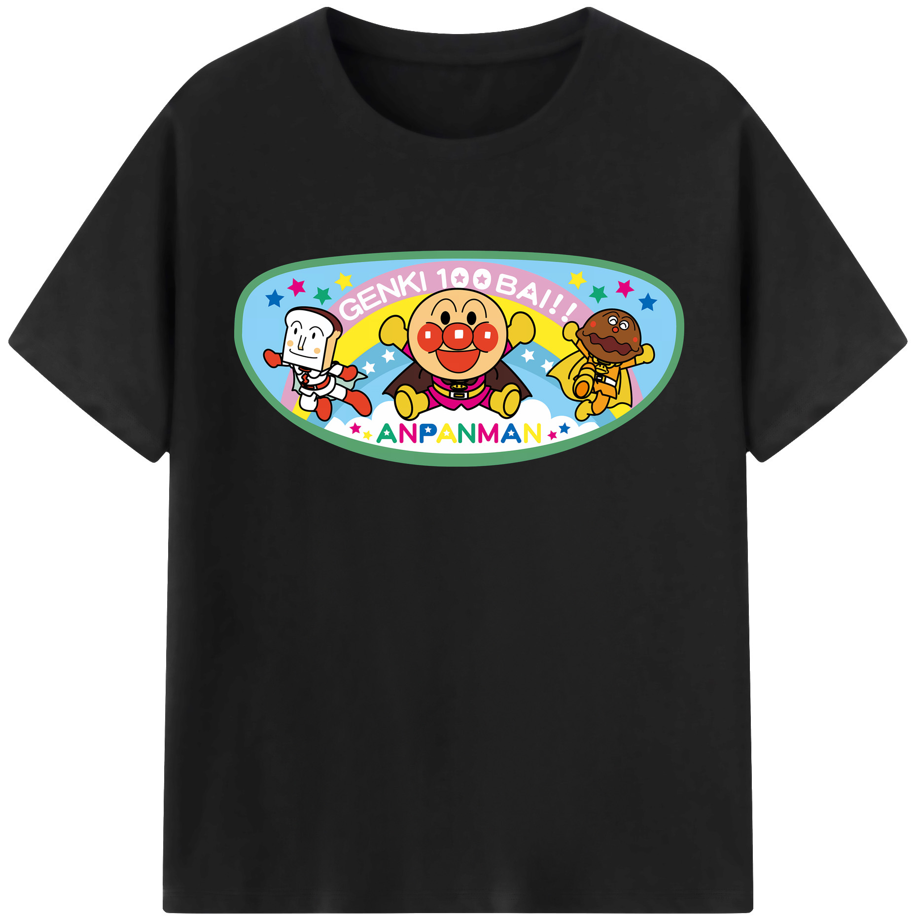 （画像用） アンパンマン Anpanman 綿100％半袖Tシャツ（フロントプリント）