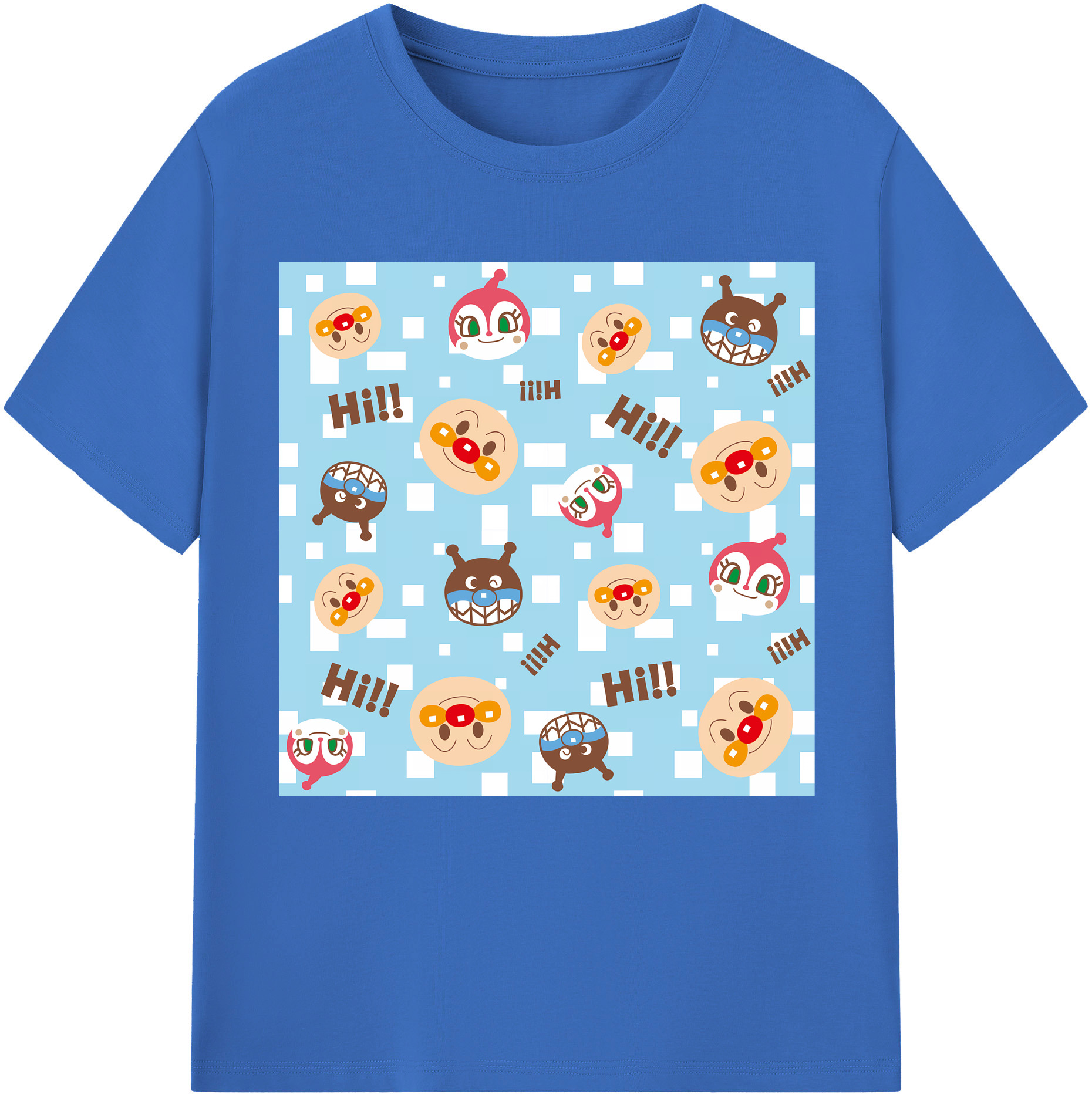 （画像用） アンパンマン Anpanman 綿100％半袖Tシャツ（フロントプリント）