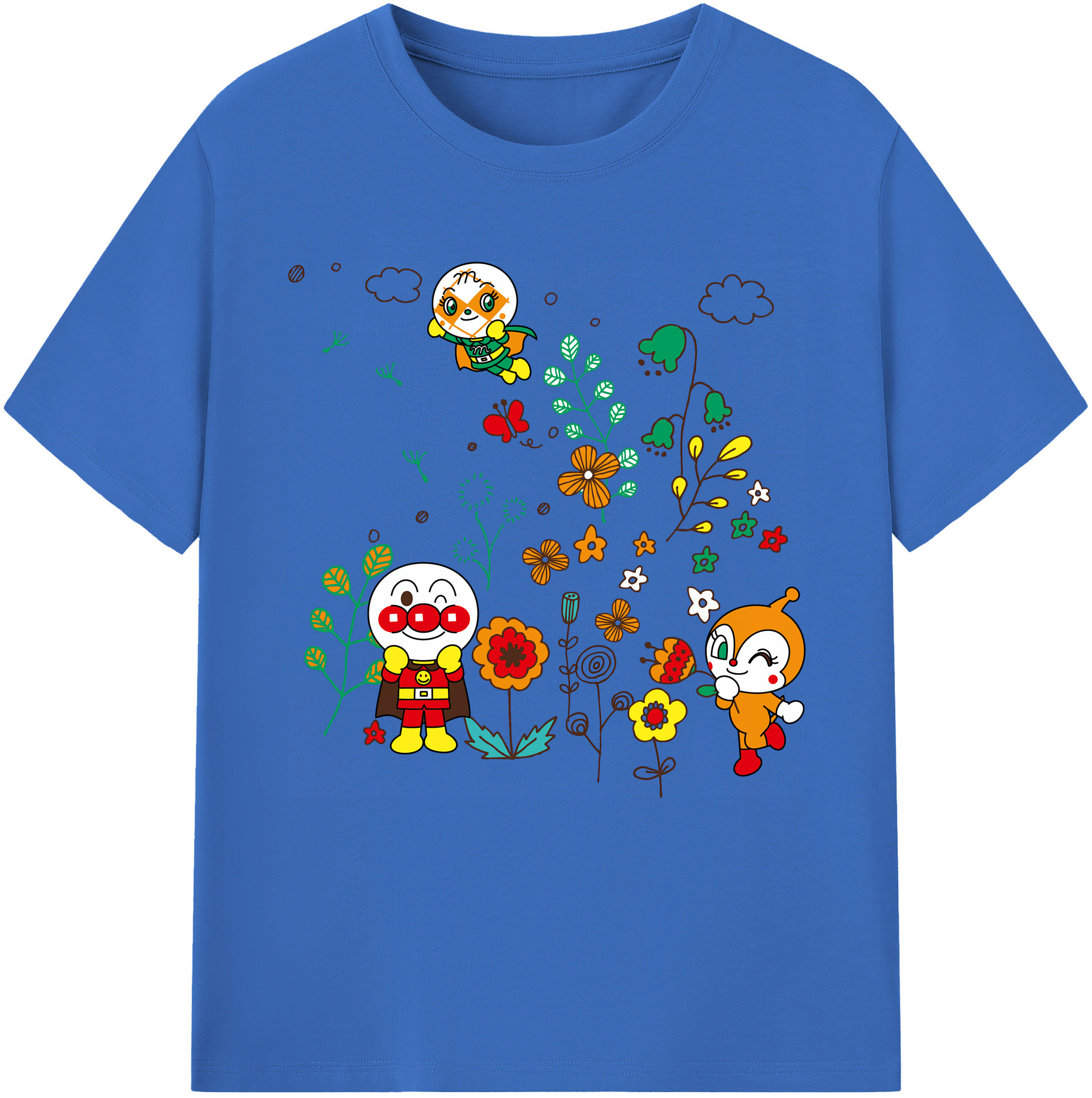 （画像用） アンパンマン Anpanman 綿100％半袖Tシャツ（フロントプリント）