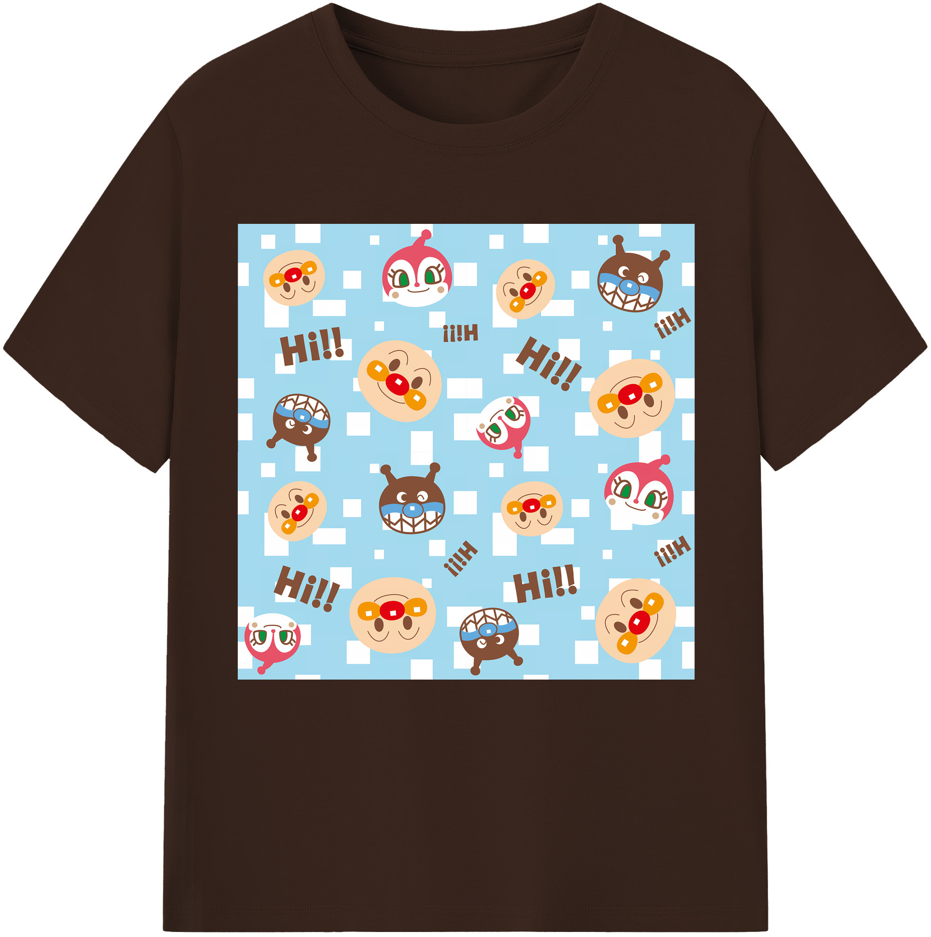 （画像用） アンパンマン Anpanman 綿100％半袖Tシャツ（フロントプリント）
