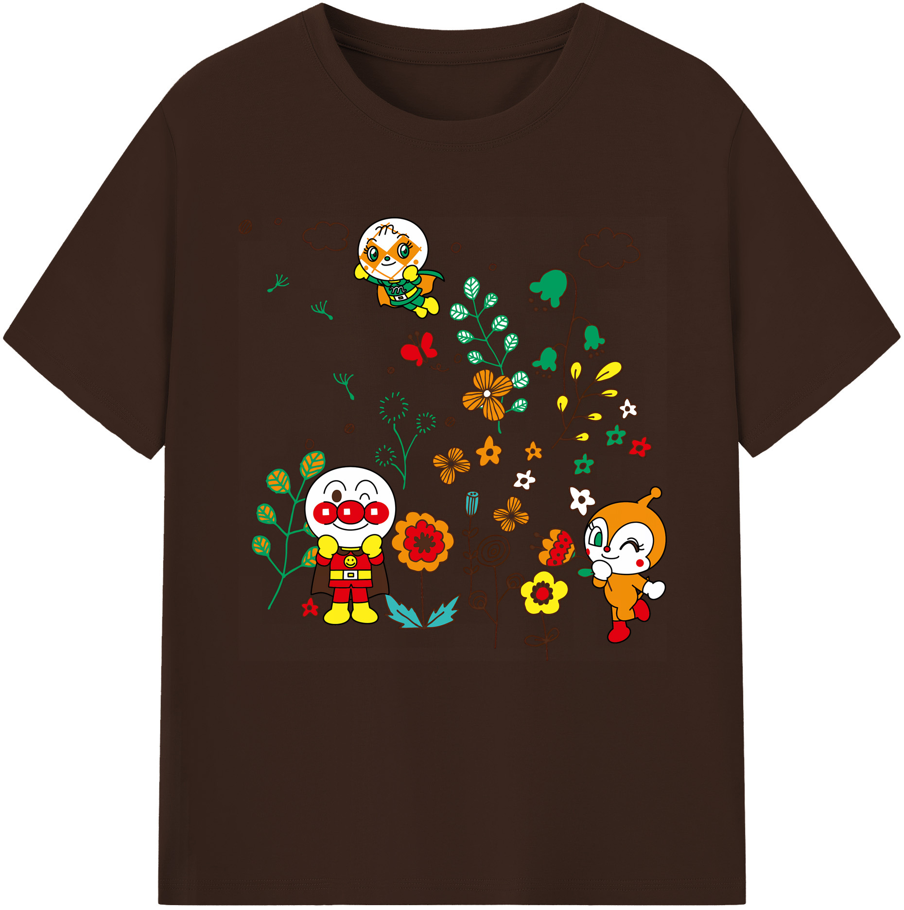 （画像用） アンパンマン Anpanman 綿100％半袖Tシャツ（フロントプリント）