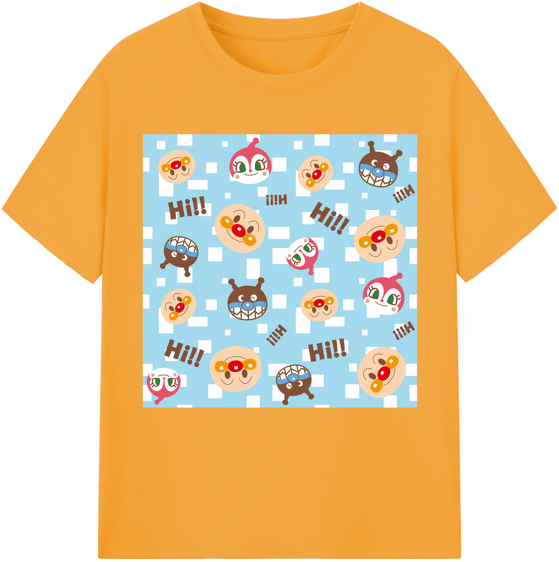（画像用） アンパンマン Anpanman 綿100％半袖Tシャツ（フロントプリント）