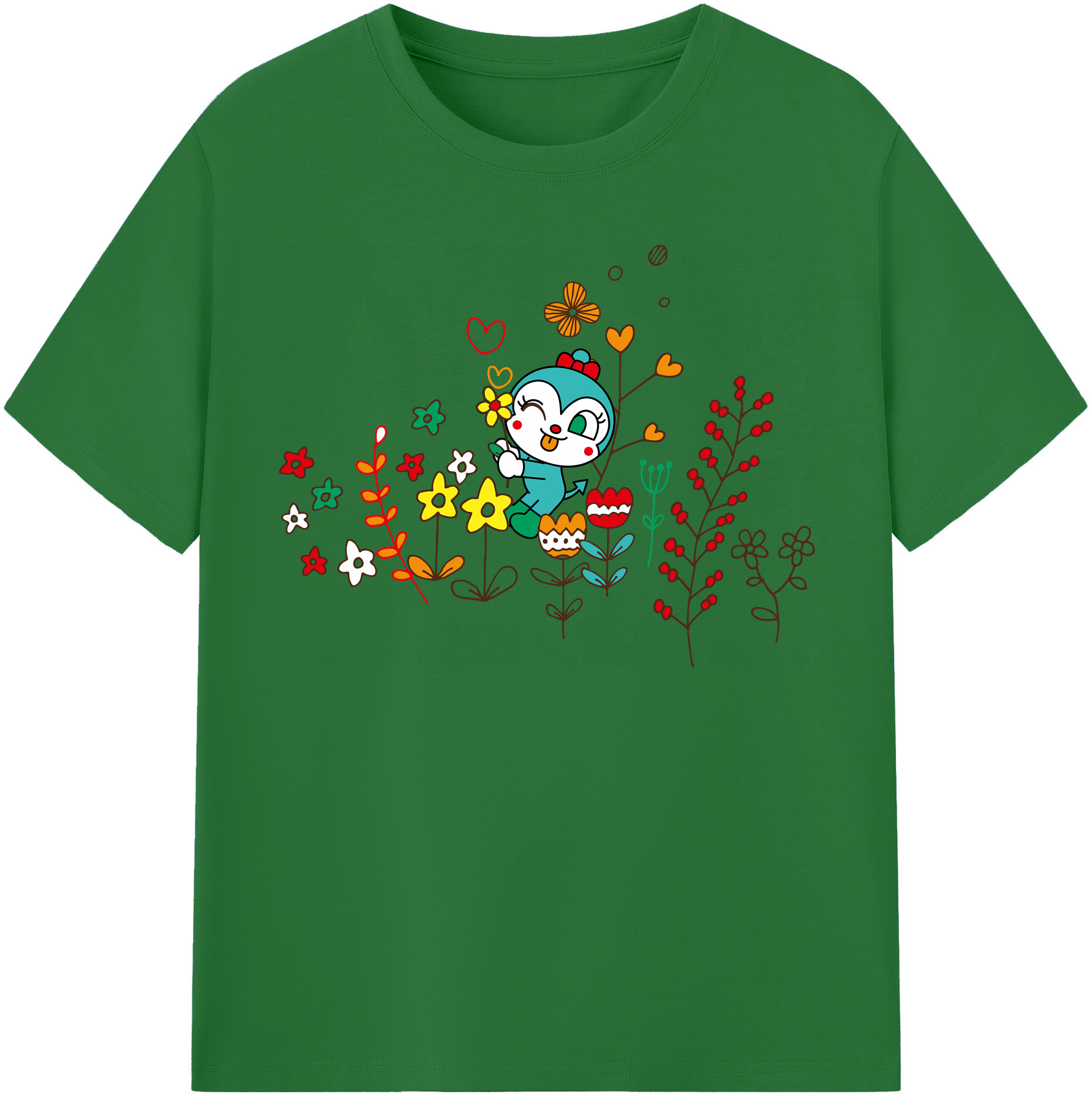 （画像用） アンパンマン Anpanman 綿100％半袖Tシャツ（フロントプリント）