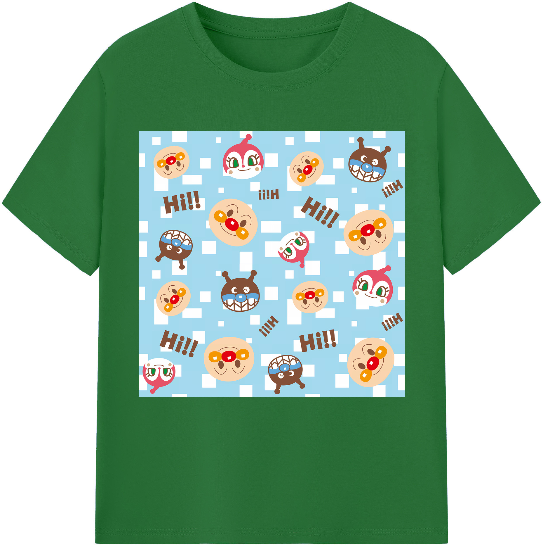 （画像用） アンパンマン Anpanman 綿100％半袖Tシャツ（フロントプリント）