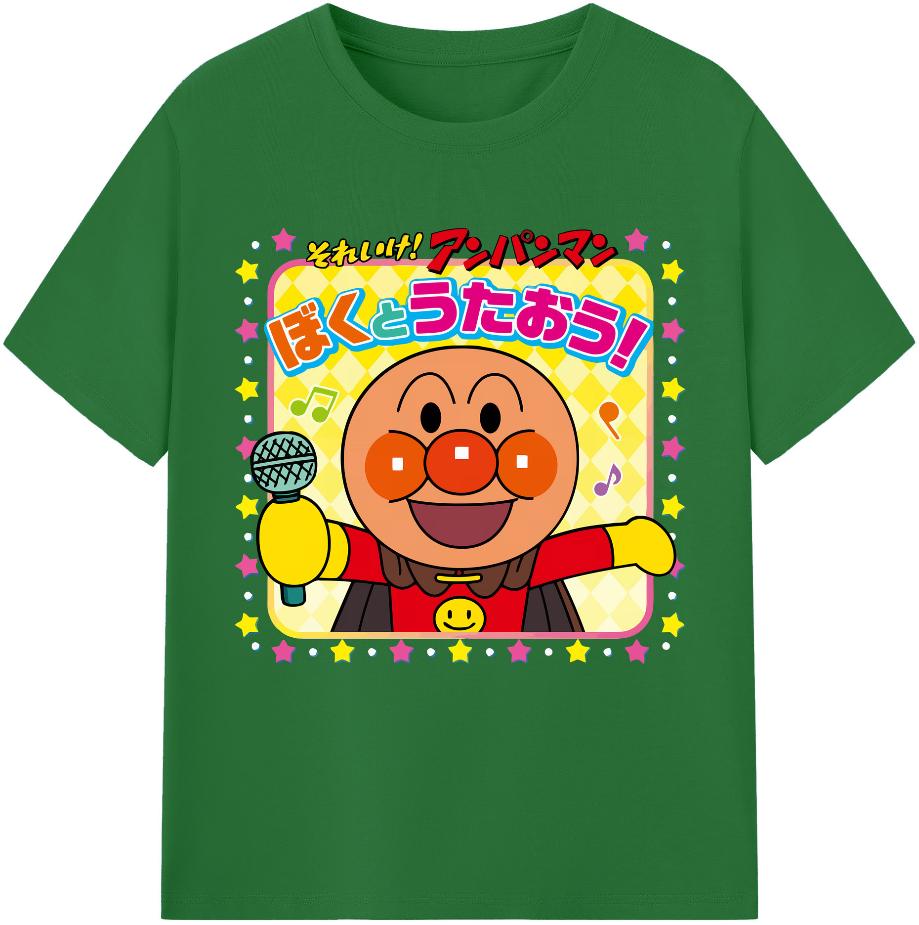 （画像用） アンパンマン Anpanman 綿100％半袖Tシャツ（フロントプリント）