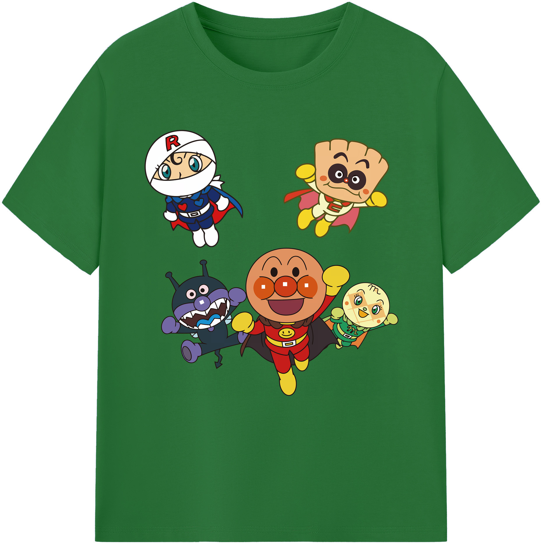（画像用） アンパンマン Anpanman 綿100％半袖Tシャツ（フロントプリント）