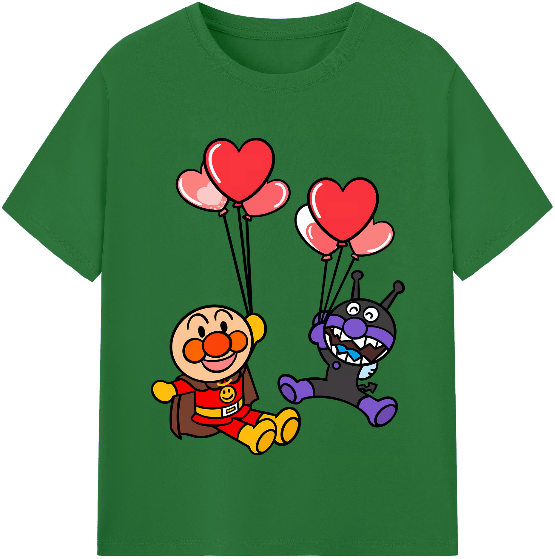 （画像用） アンパンマン Anpanman 綿100％半袖Tシャツ（フロントプリント）