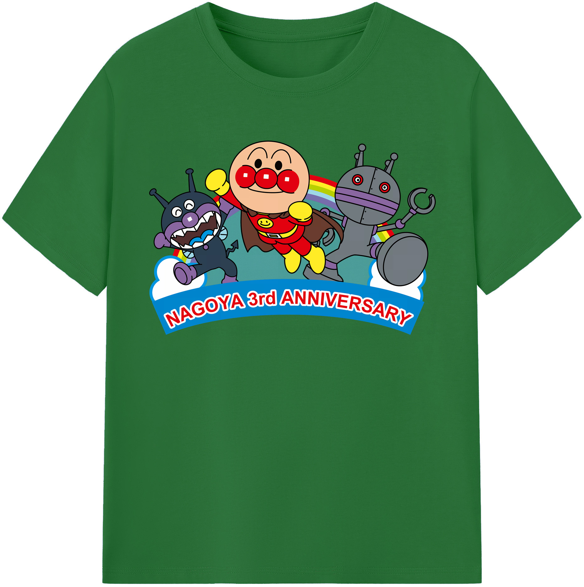 （画像用） アンパンマン Anpanman 綿100％半袖Tシャツ（フロントプリント）