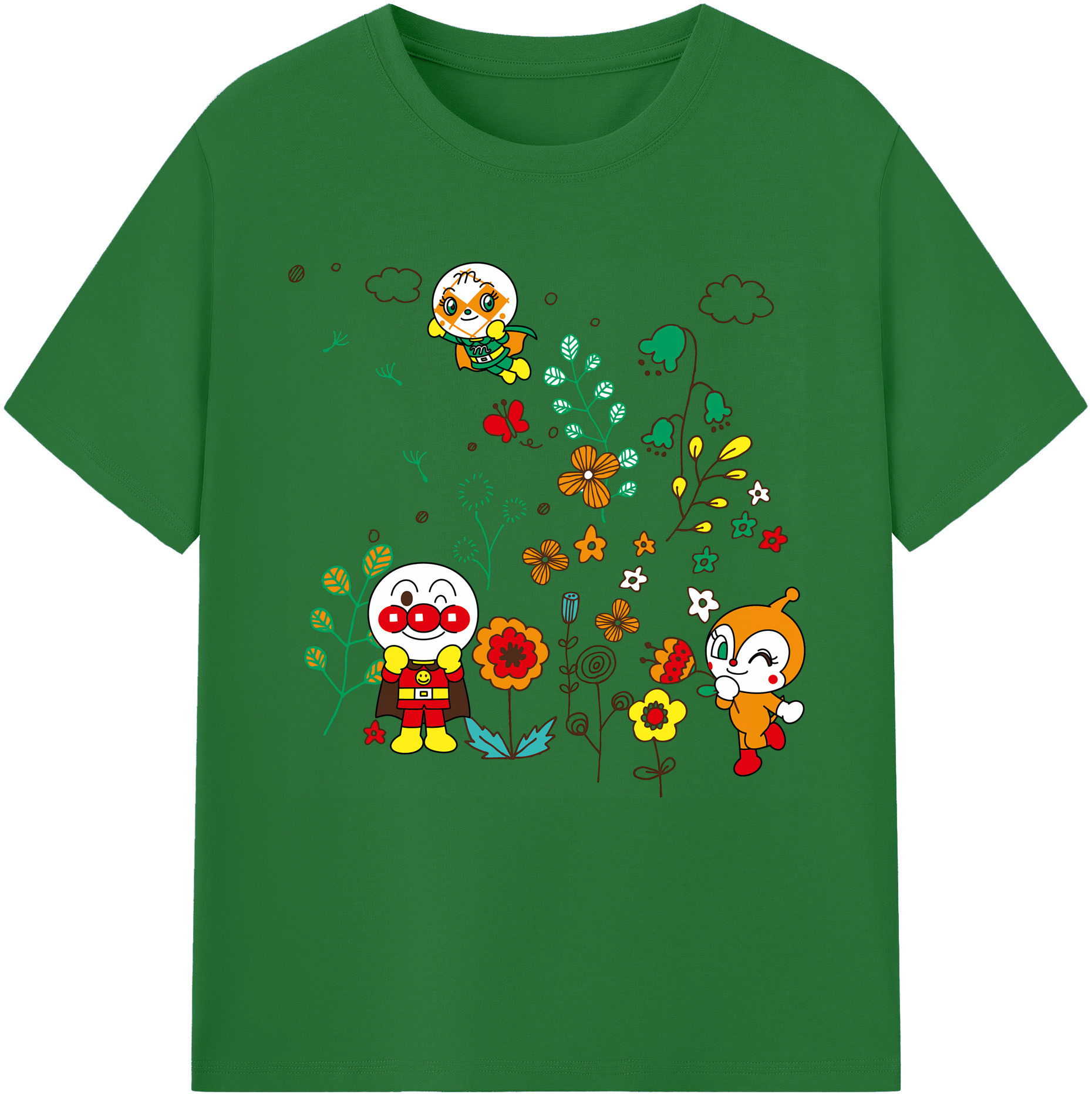 （画像用） アンパンマン Anpanman 綿100％半袖Tシャツ（フロントプリント）