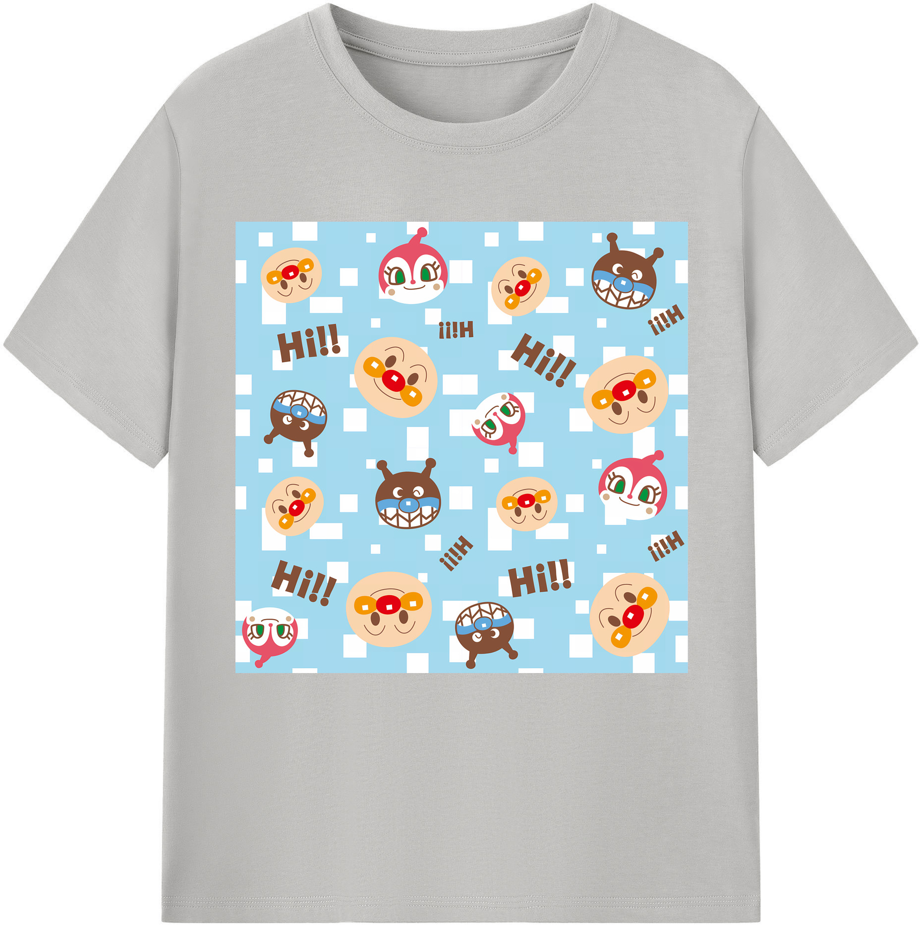 （画像用） アンパンマン Anpanman 綿100％半袖Tシャツ（フロントプリント）