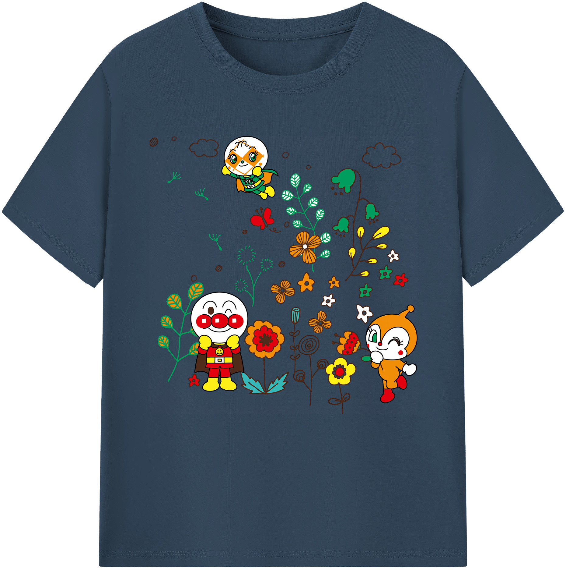 （画像用） アンパンマン Anpanman 綿100％半袖Tシャツ（フロントプリント）