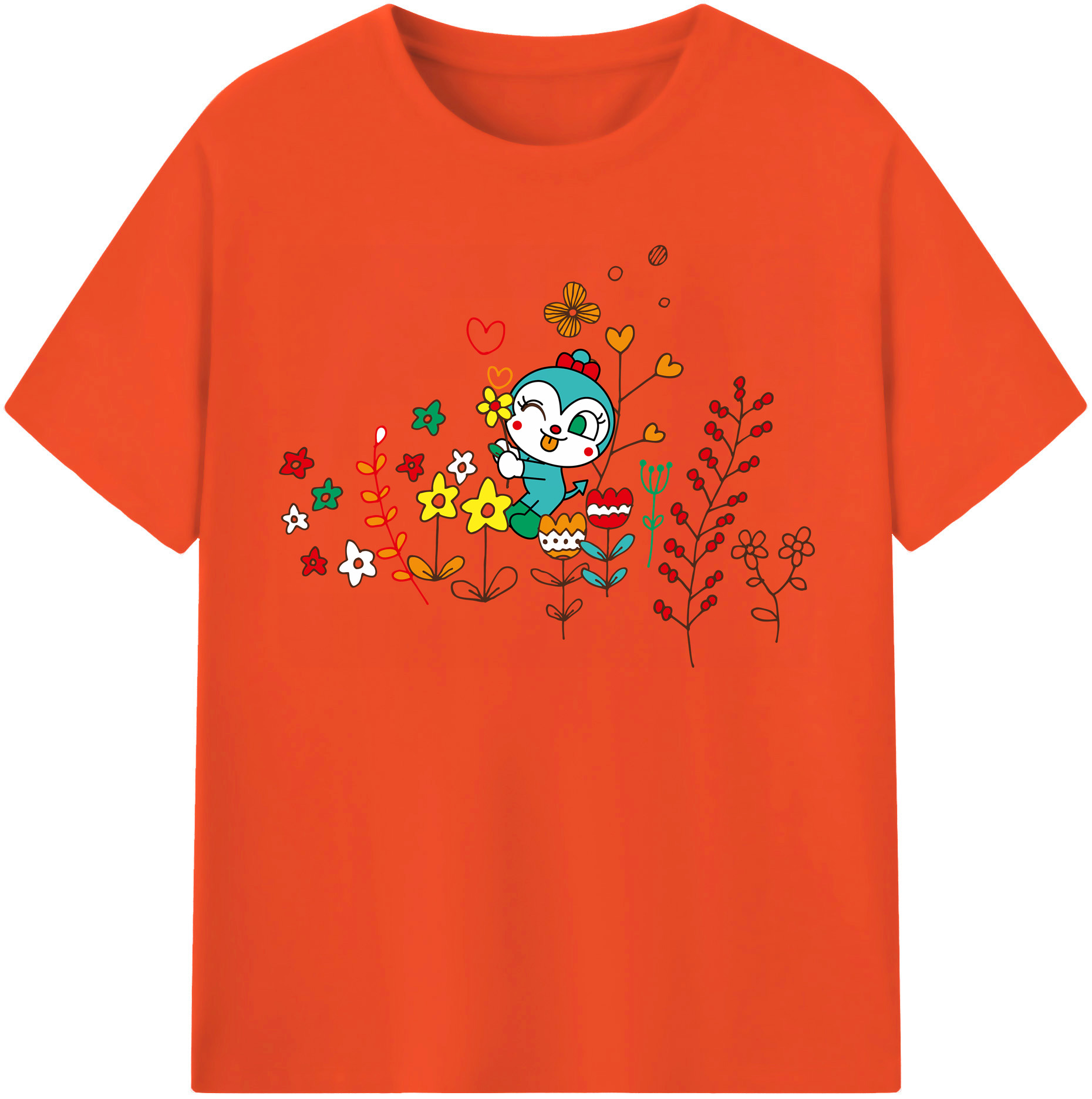 （画像用） アンパンマン Anpanman 綿100％半袖Tシャツ（フロントプリント）