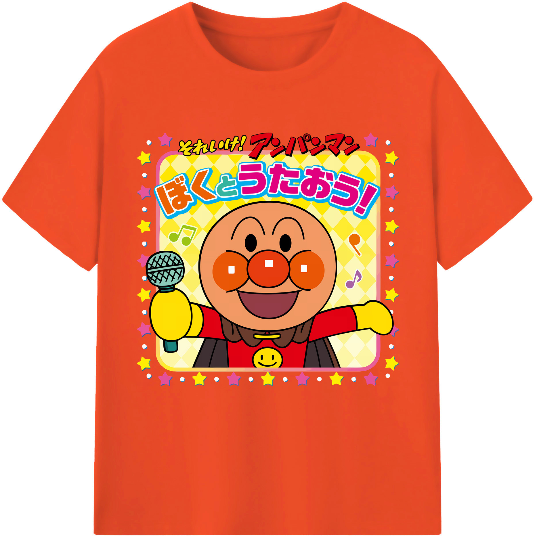 （画像用） アンパンマン Anpanman 綿100％半袖Tシャツ（フロントプリント）