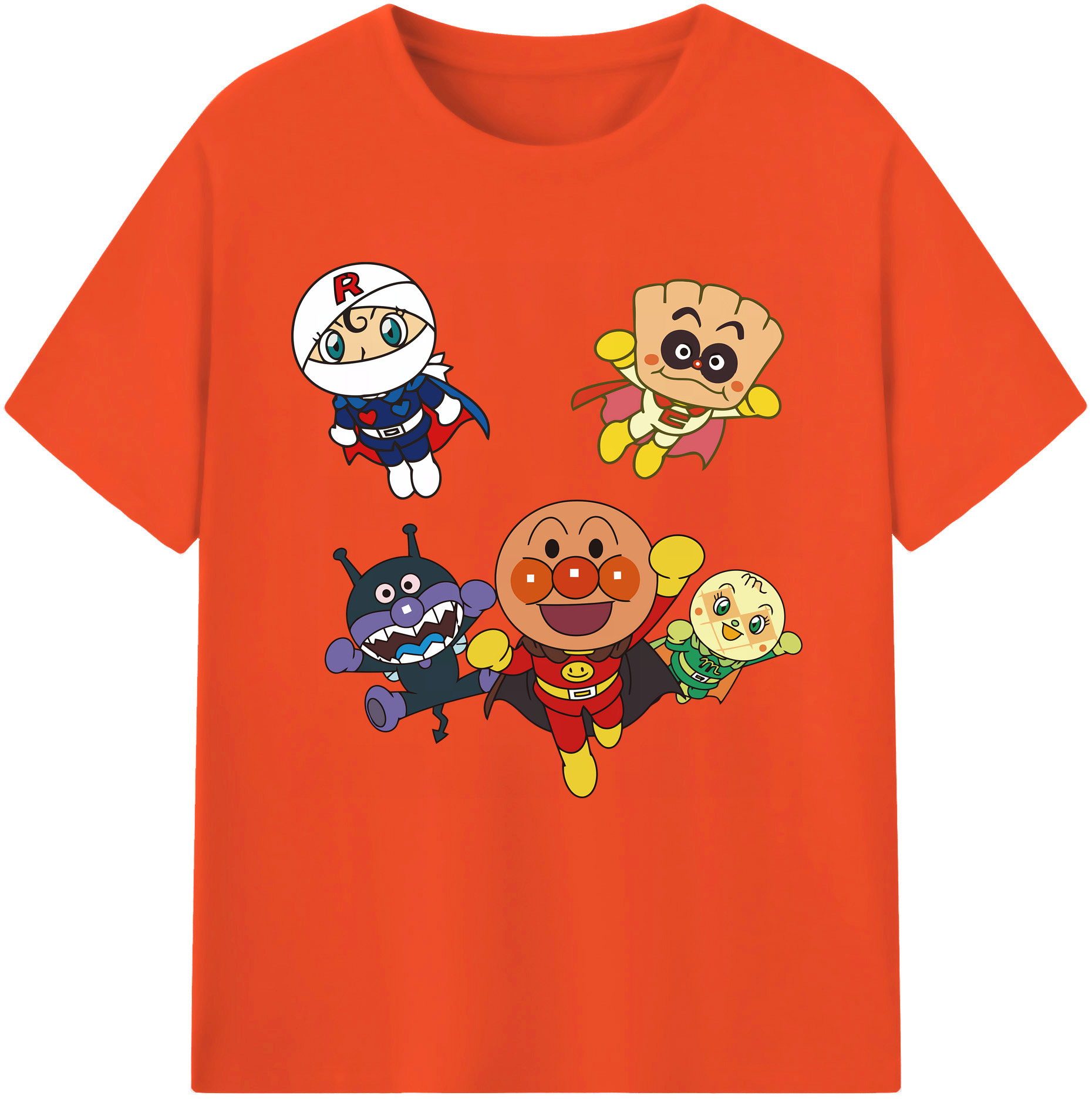（画像用） アンパンマン Anpanman 綿100％半袖Tシャツ（フロントプリント）