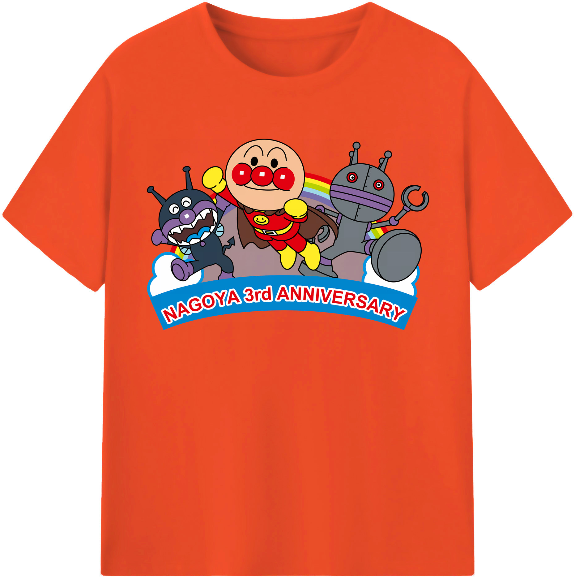 （画像用） アンパンマン Anpanman 綿100％半袖Tシャツ（フロントプリント）