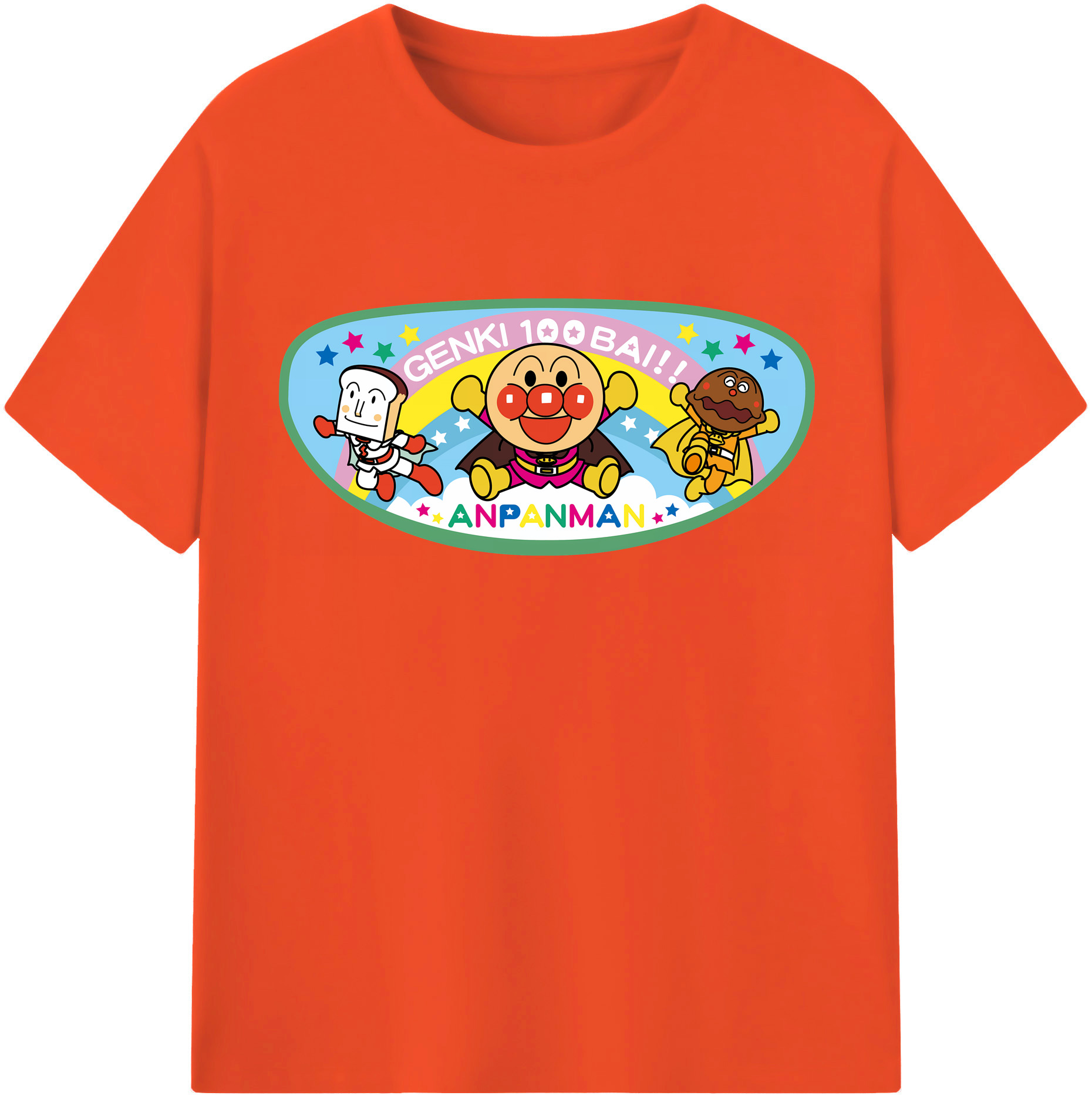 （画像用） アンパンマン Anpanman 綿100％半袖Tシャツ（フロントプリント）