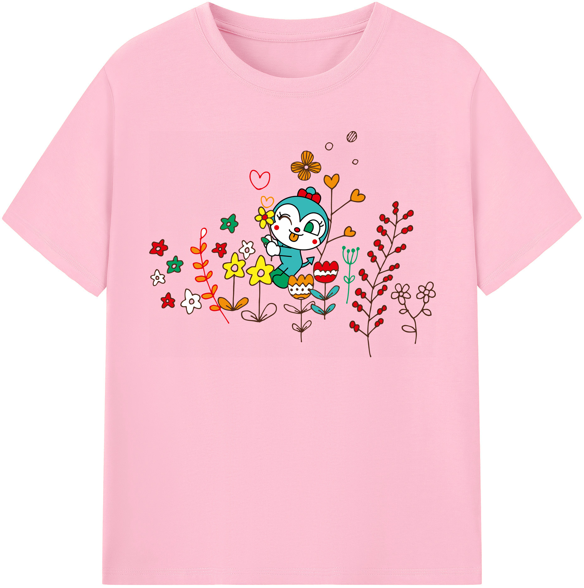 （画像用） アンパンマン Anpanman 綿100％半袖Tシャツ（フロントプリント）