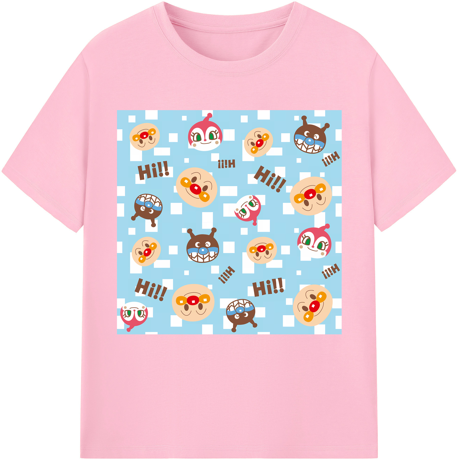 （画像用） アンパンマン Anpanman 綿100％半袖Tシャツ（フロントプリント）
