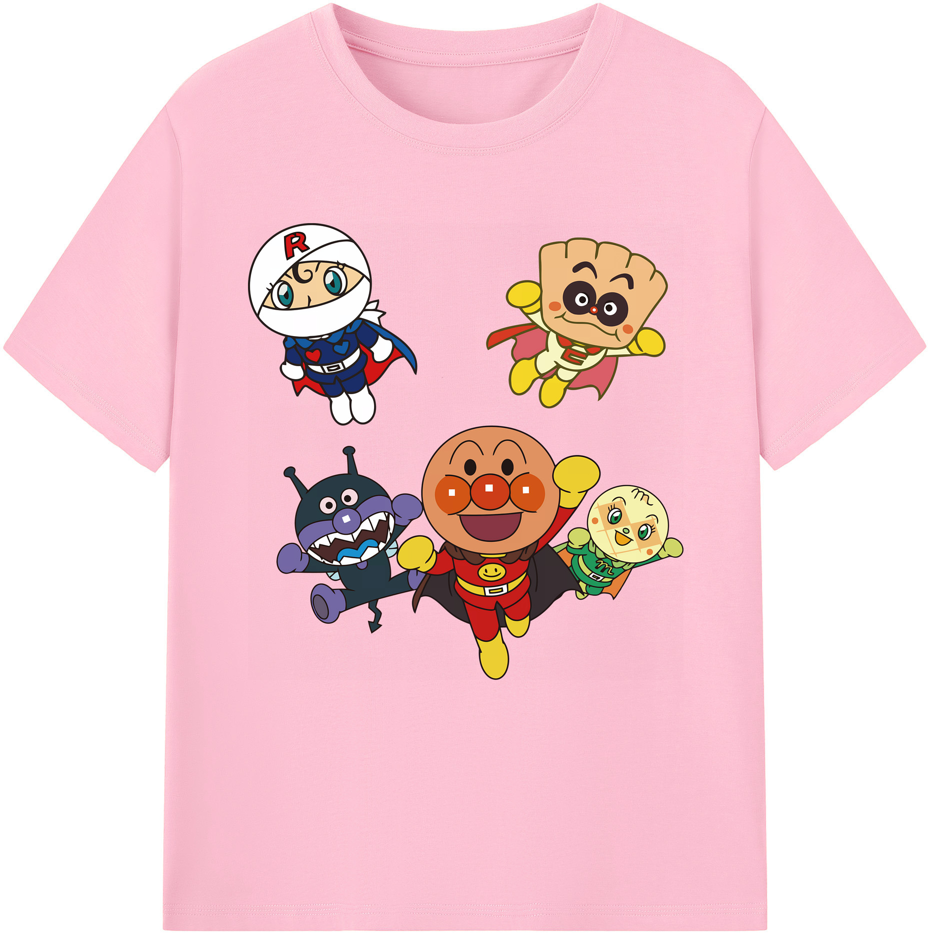 （画像用） アンパンマン Anpanman 綿100％半袖Tシャツ（フロントプリント）