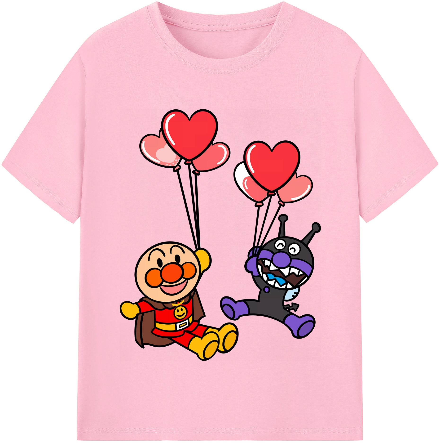 （画像用） アンパンマン Anpanman 綿100％半袖Tシャツ（フロントプリント）