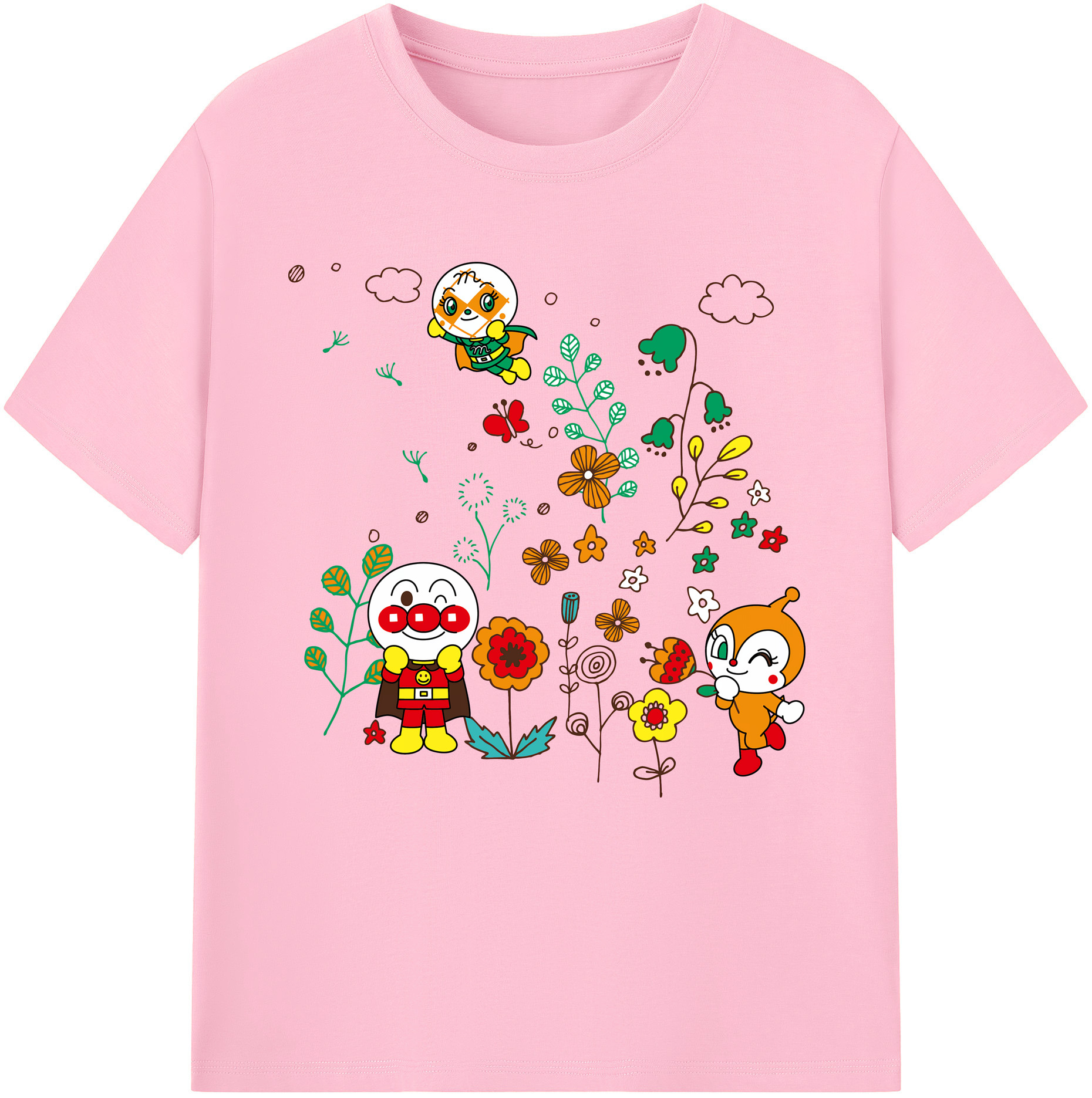 （画像用） アンパンマン Anpanman 綿100％半袖Tシャツ（フロントプリント）