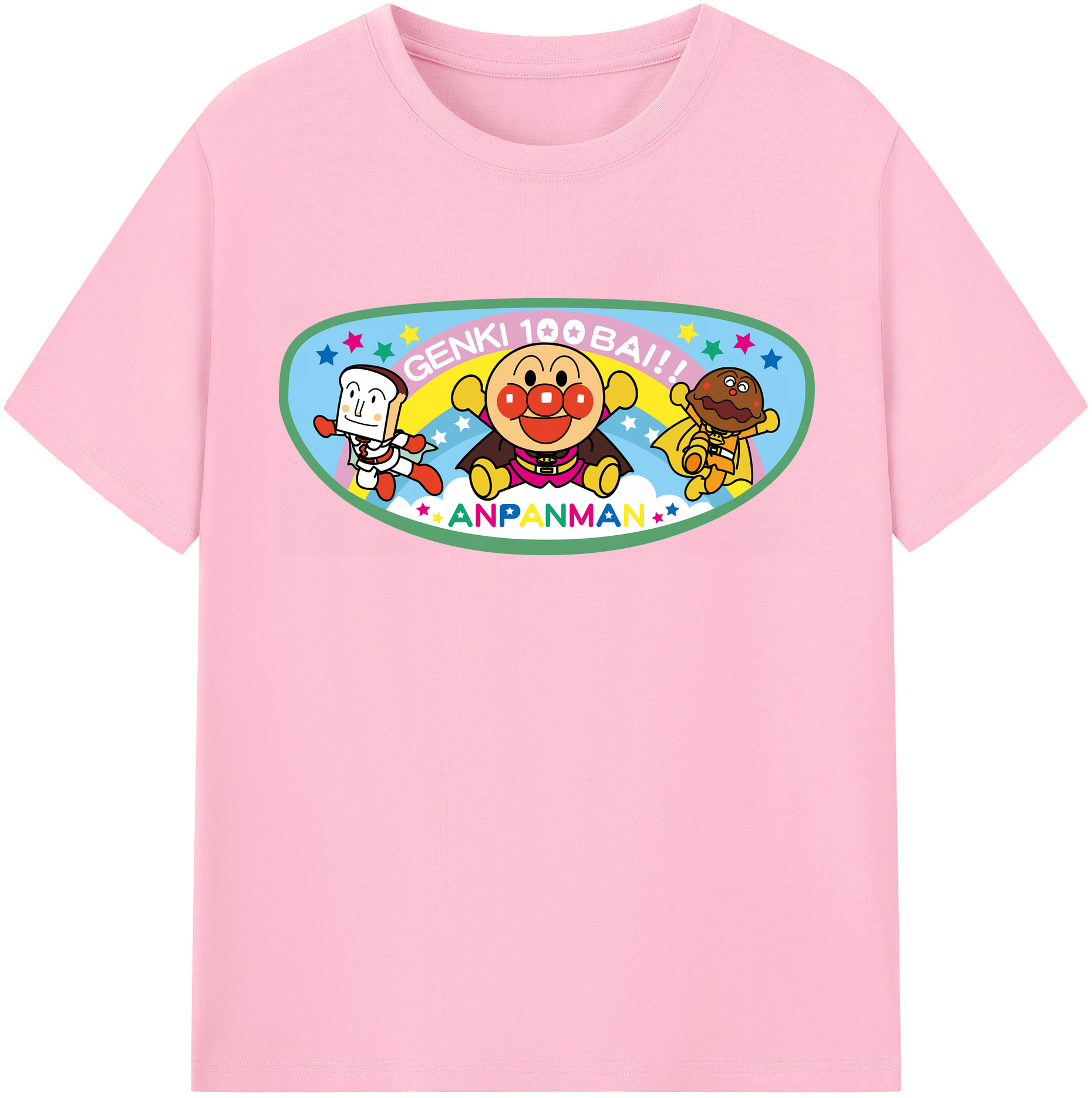 （画像用） アンパンマン Anpanman 綿100％半袖Tシャツ（フロントプリント）