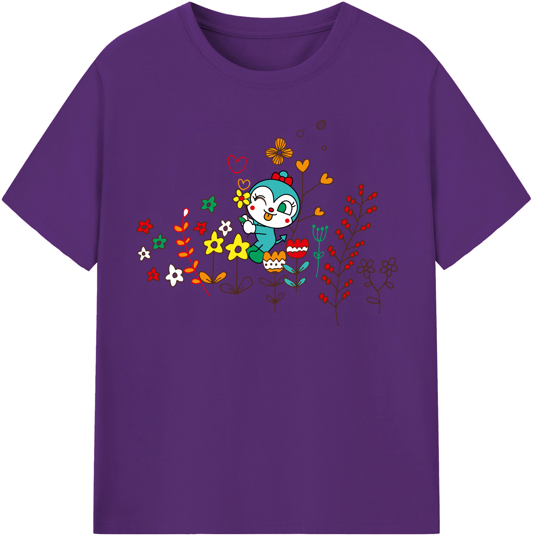（画像用） アンパンマン Anpanman 綿100％半袖Tシャツ（フロントプリント）