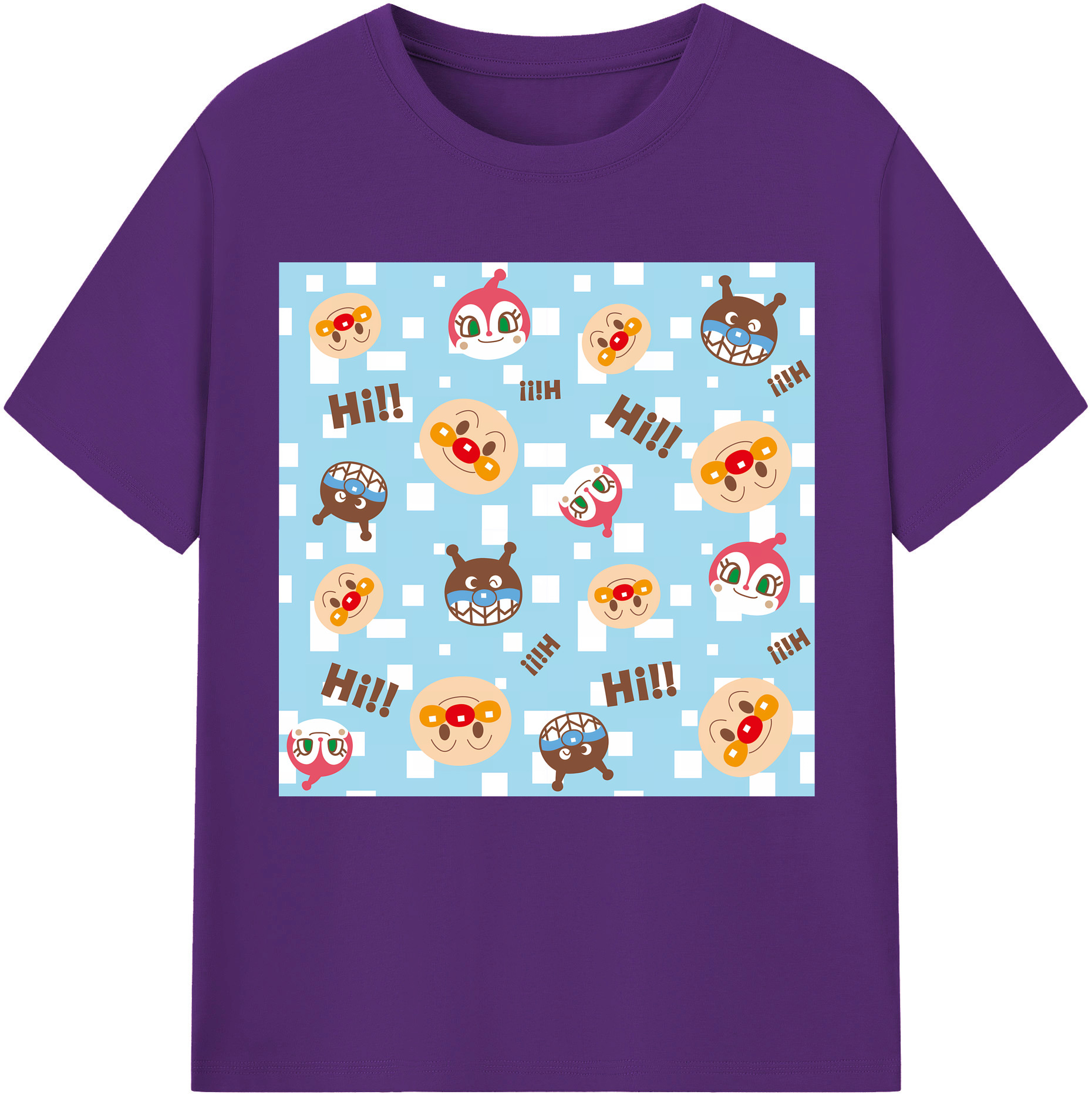 （画像用） アンパンマン Anpanman 綿100％半袖Tシャツ（フロントプリント）