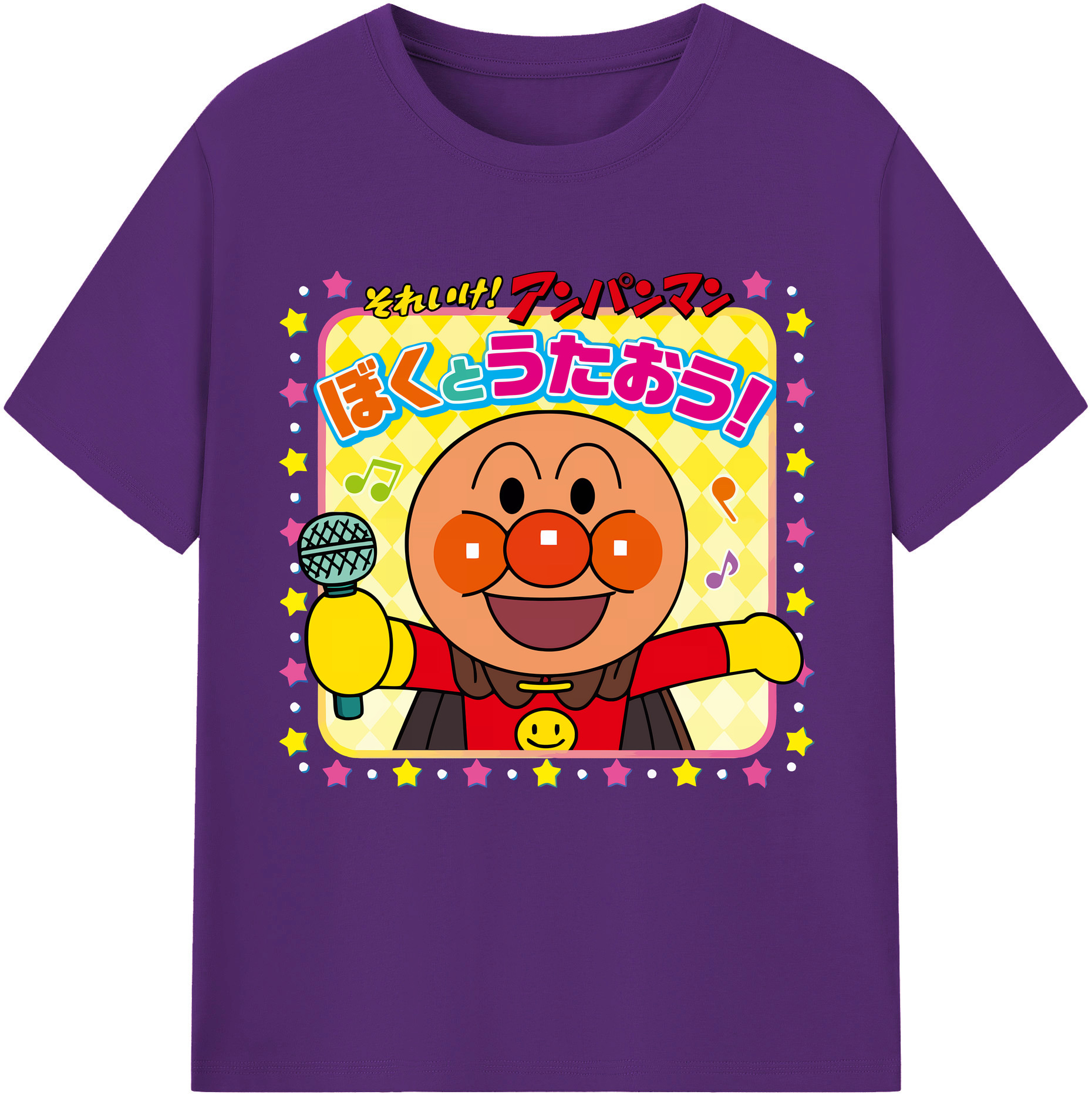 （画像用） アンパンマン Anpanman 綿100％半袖Tシャツ（フロントプリント）